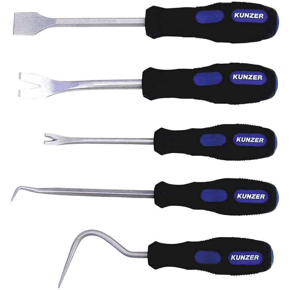 Kunzer 7CH05 5-part Clip-and-Lever Tool Set for Door Panels & Wheel Caps