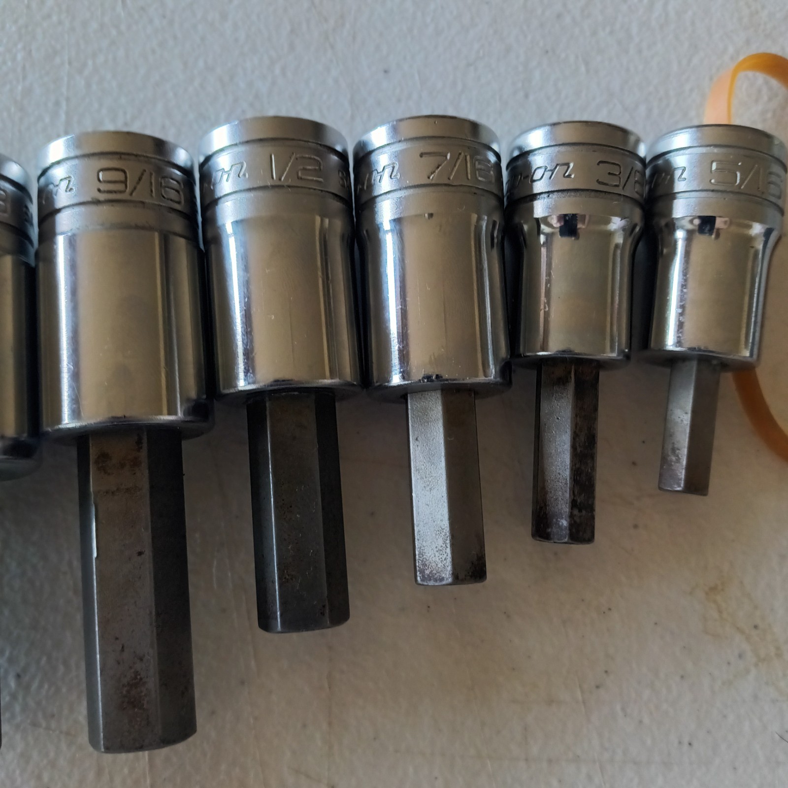 Snap-on 1/2″ Drive Allen/Hex SAE Socket Bit Set 5/16-3/4, 7 piece set