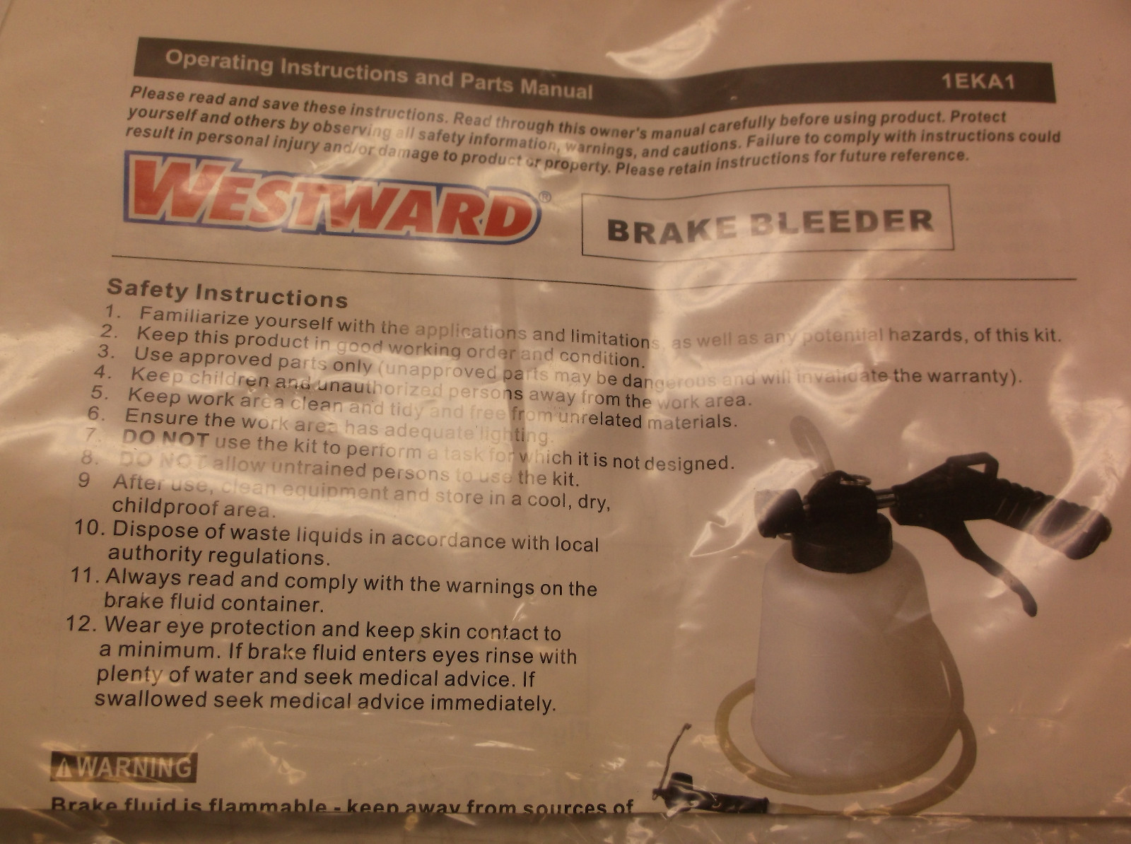 Brake Bleeder, Vacuum, 16 Oz Bottle (E42K)