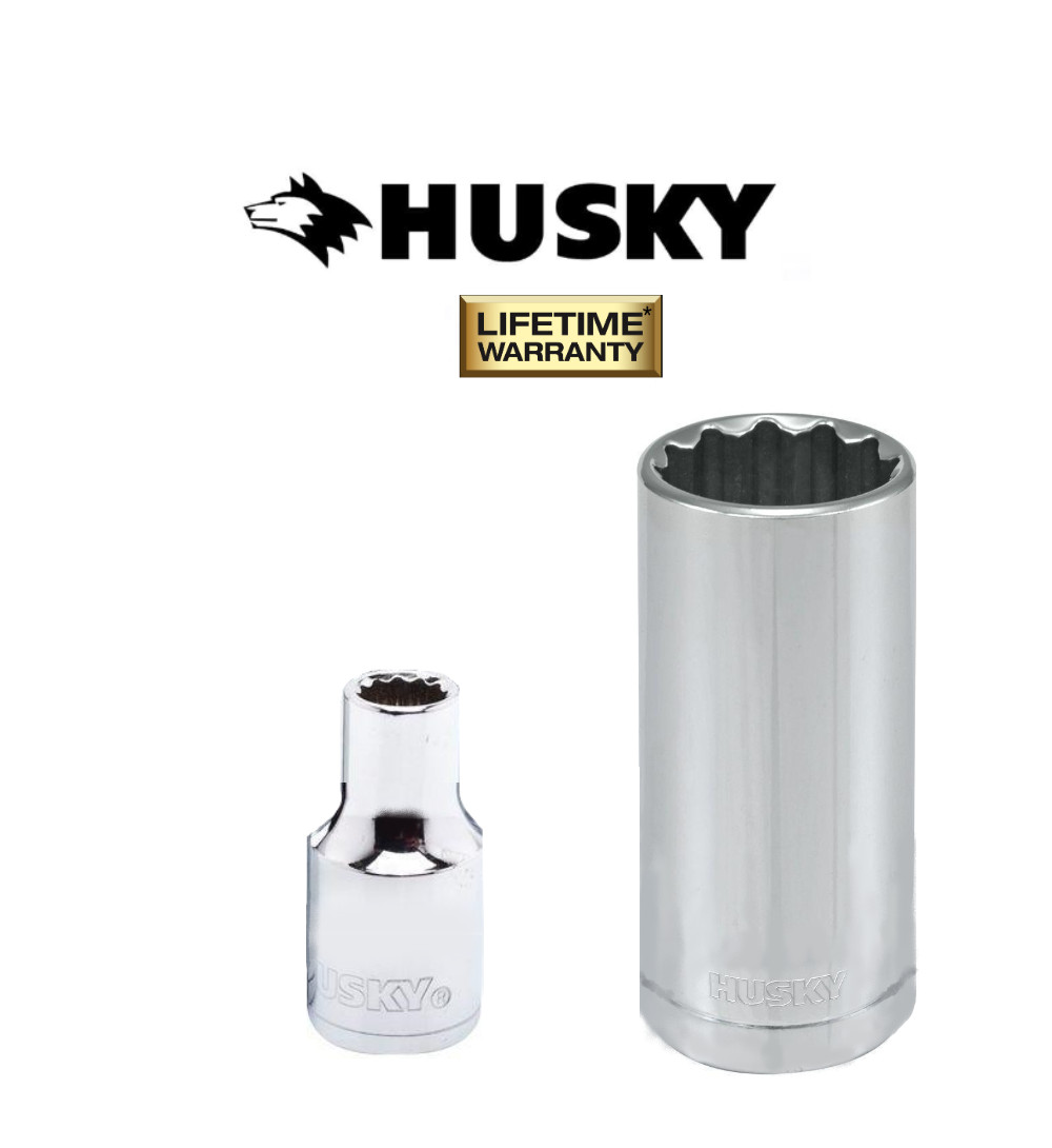 New Husky Socket 1/4″, 3/8″ or 1/2″ Drive 6/12 Pt Shallow / Deep SAE mm Any Size