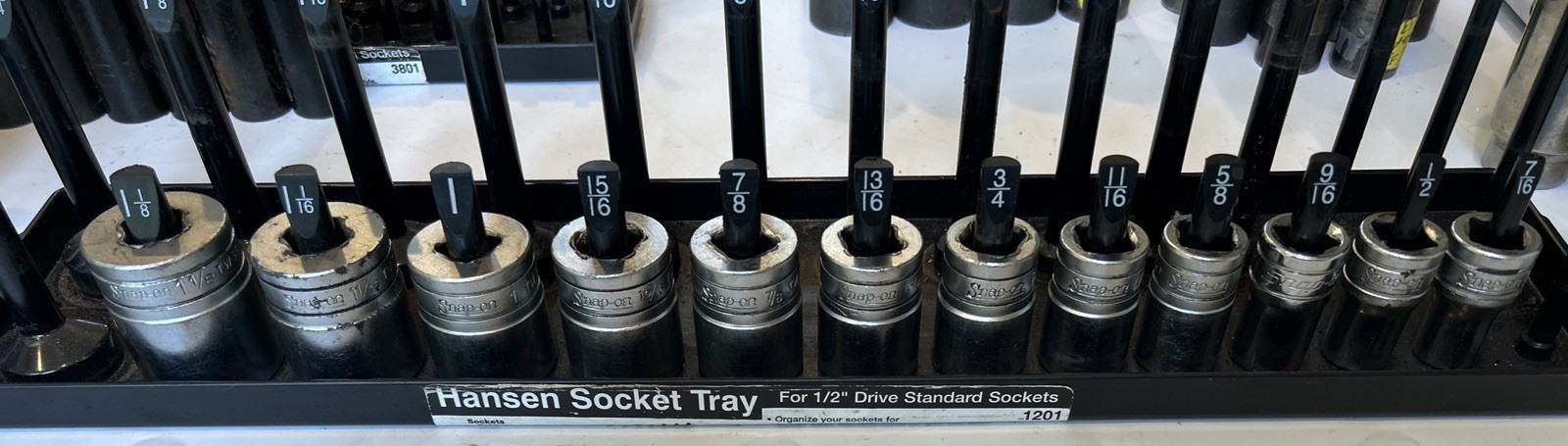 Snap-On 313TWYA 12pc SAE 1/2″ Drive Shallow 6pt Socket Set 1-1/8″ – 7/16″