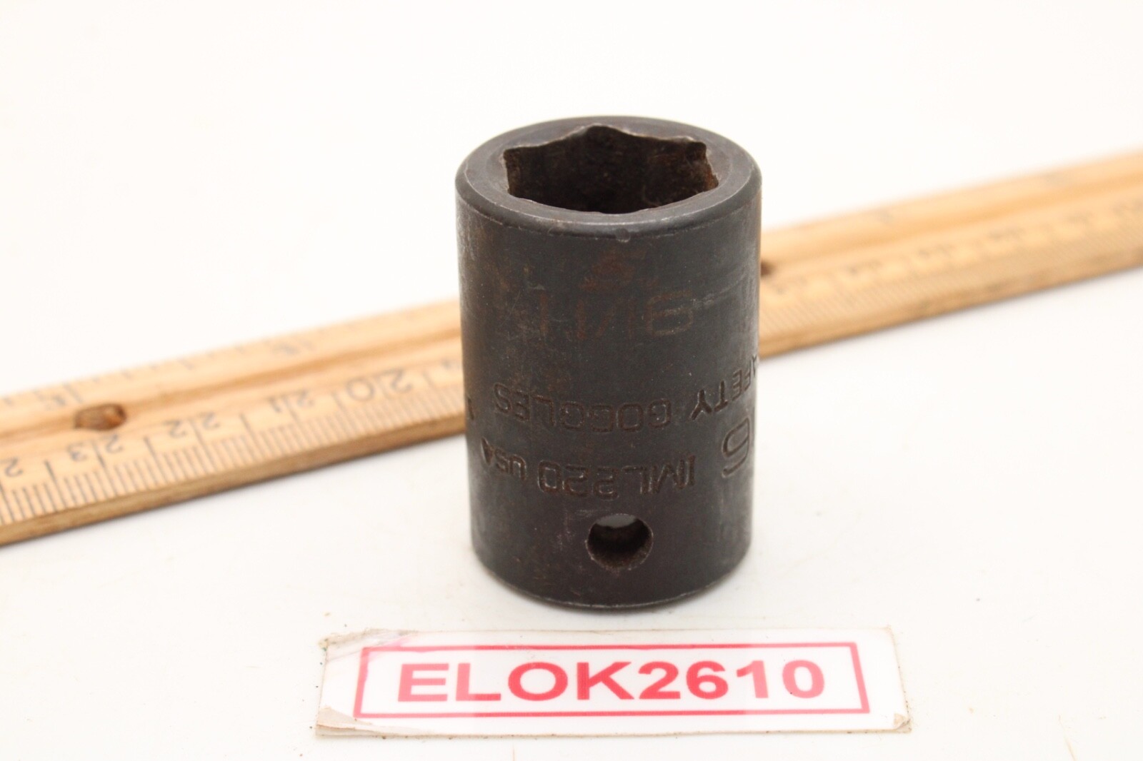 Snap-on IML220 11/16″ 1/2″ Drive 6 Point SAE Black Oxide Impact Socket USA