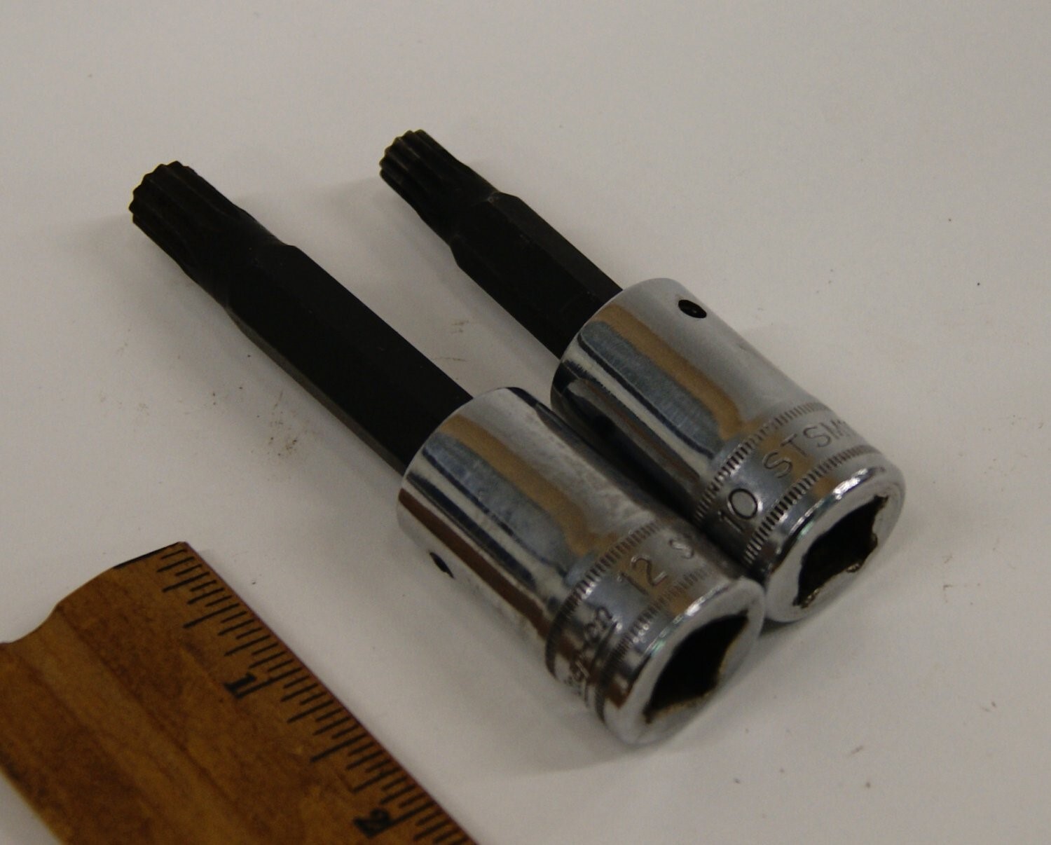 2 Snap-On USA Tools STSM12A & STSM10B Triple Square Socket Drivers, BN2968