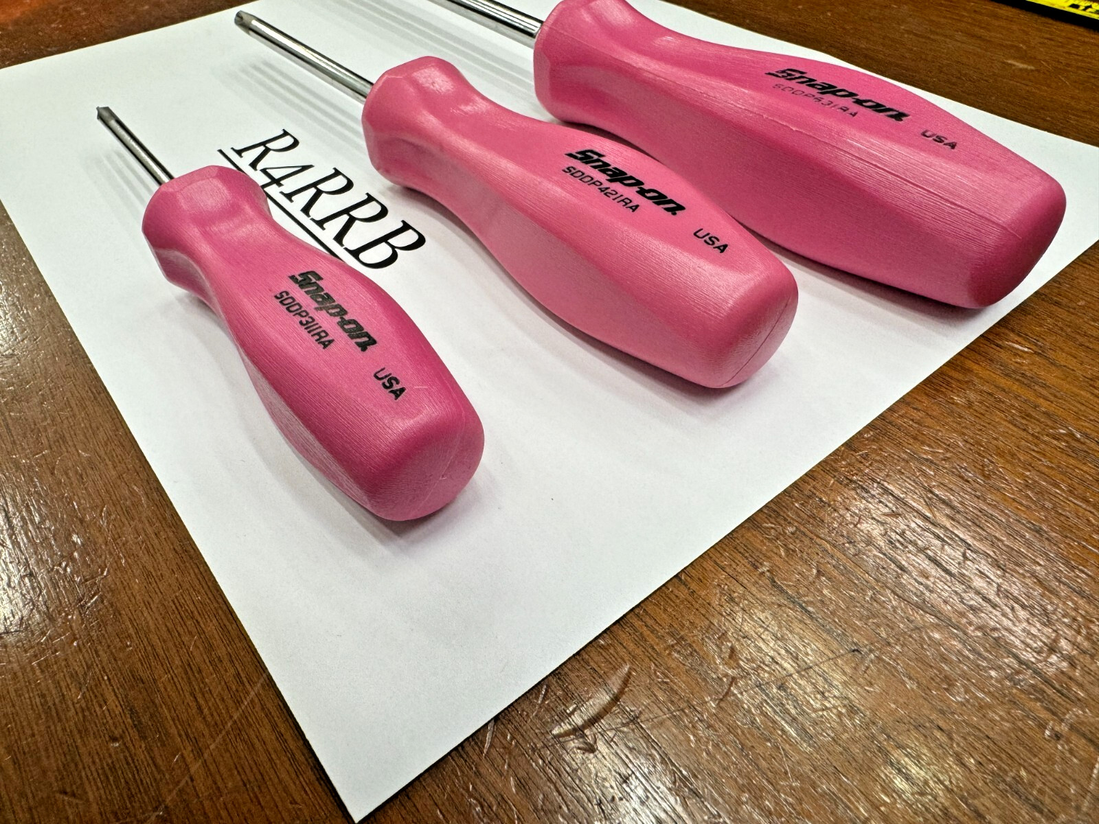 Snap-on Tools USA NEW 3pc PEARL PINK GRIP PHILLIPS P1 P2 P3 Screwdriver Lot Set