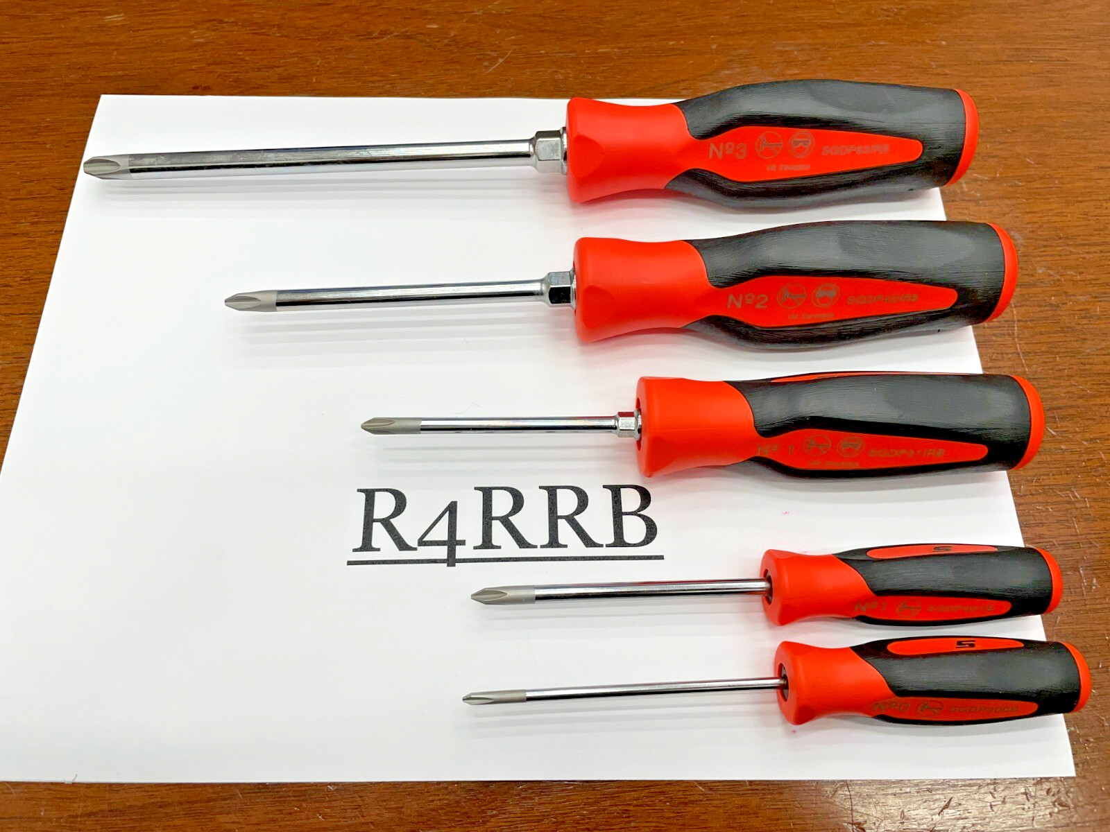 Snap-on Tools NEW 5pc ORANGE Soft Grip ALL PHILLIPS TIP Screwdriver Set SGDP50BO