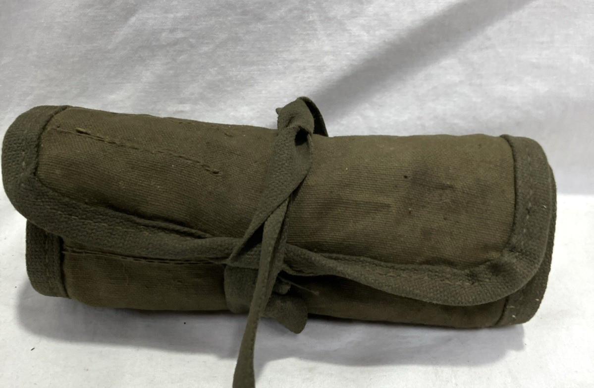 Vintage Giller US Military Ignition Wrench Tool Kit Canvas Roll SAE USA