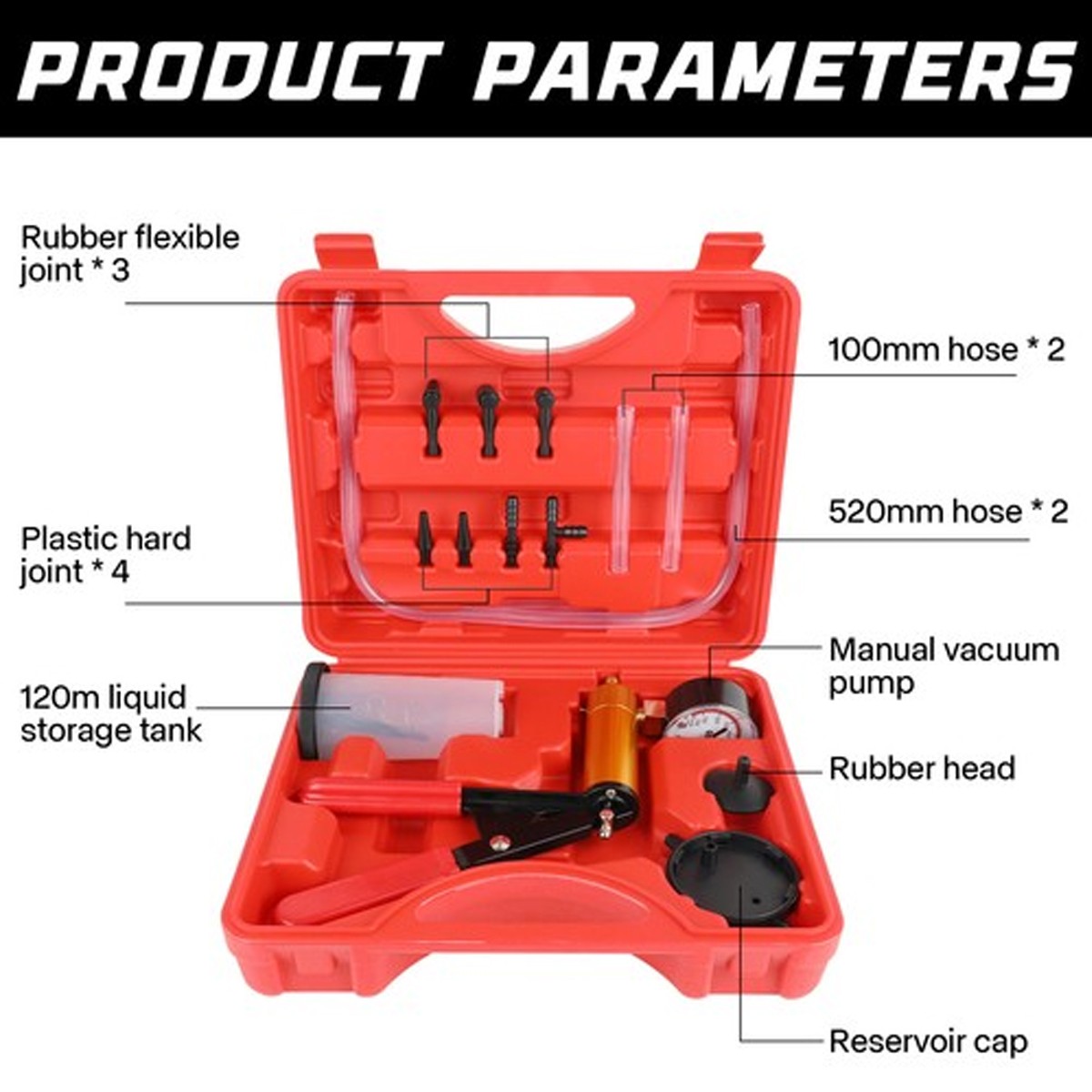 Hand vacuum pressure pump tester Car/motorcycle brake Fluid bleeder bleeding kit
