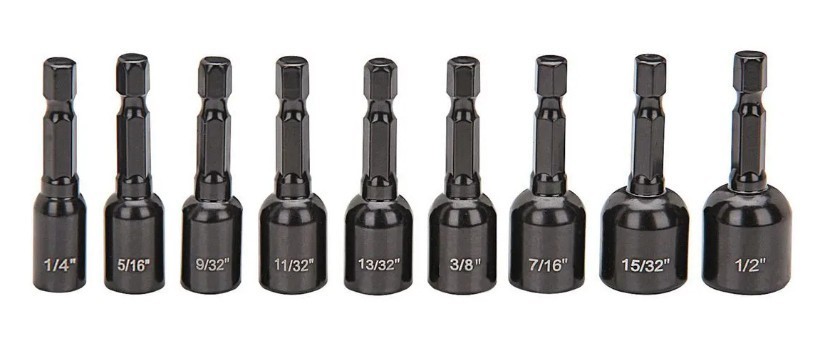 18pc Magnetic Nut Setter Set SAE & MM Quick-Release Hex Shank 1/4″-1/2″ & 5-12mm
