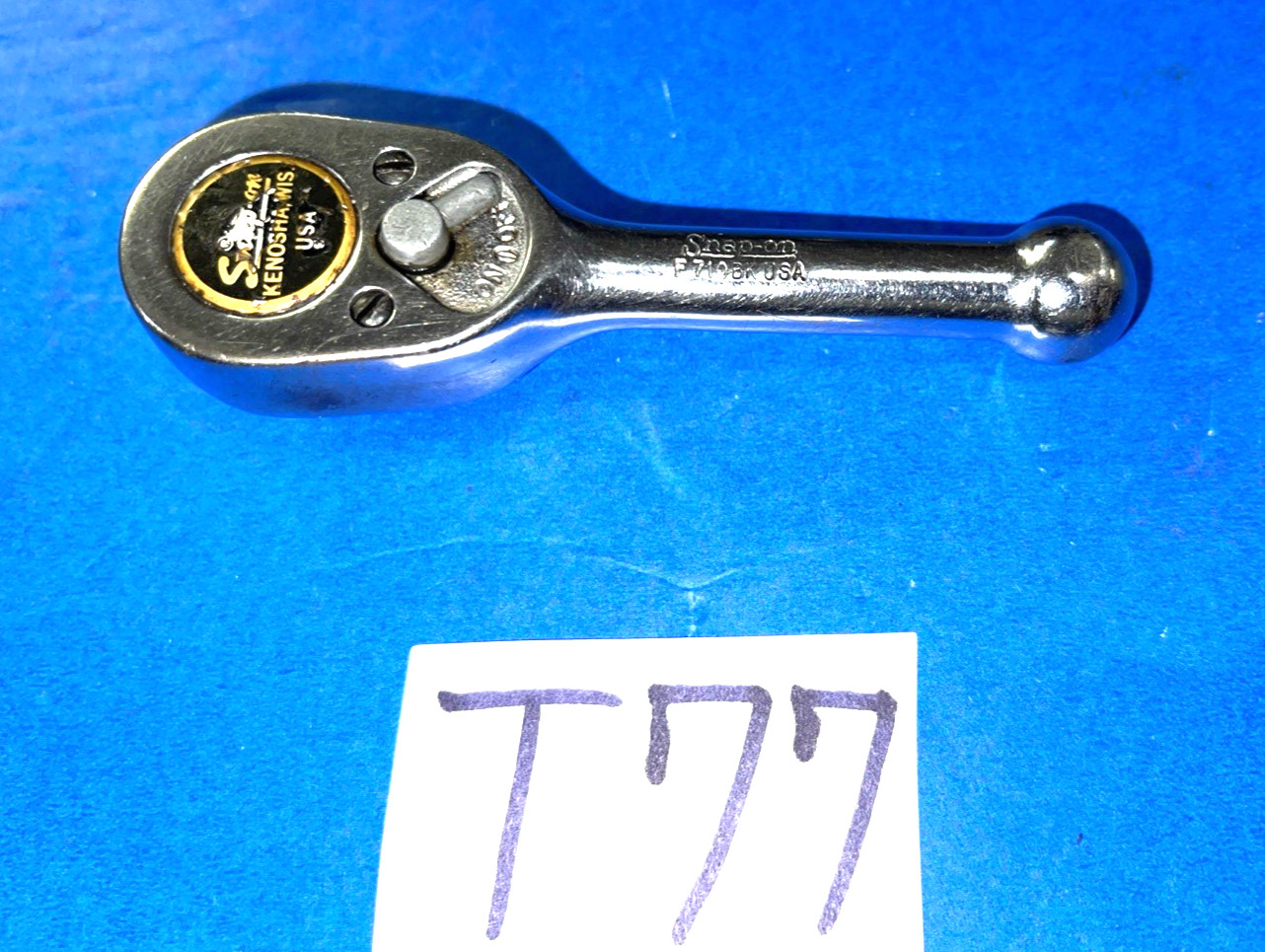 SNAP-ON TOOLS 3/8 DRIVE STUBBY HANDLE RATCHET F710BK INCLUDES SHIPPING IN THE US