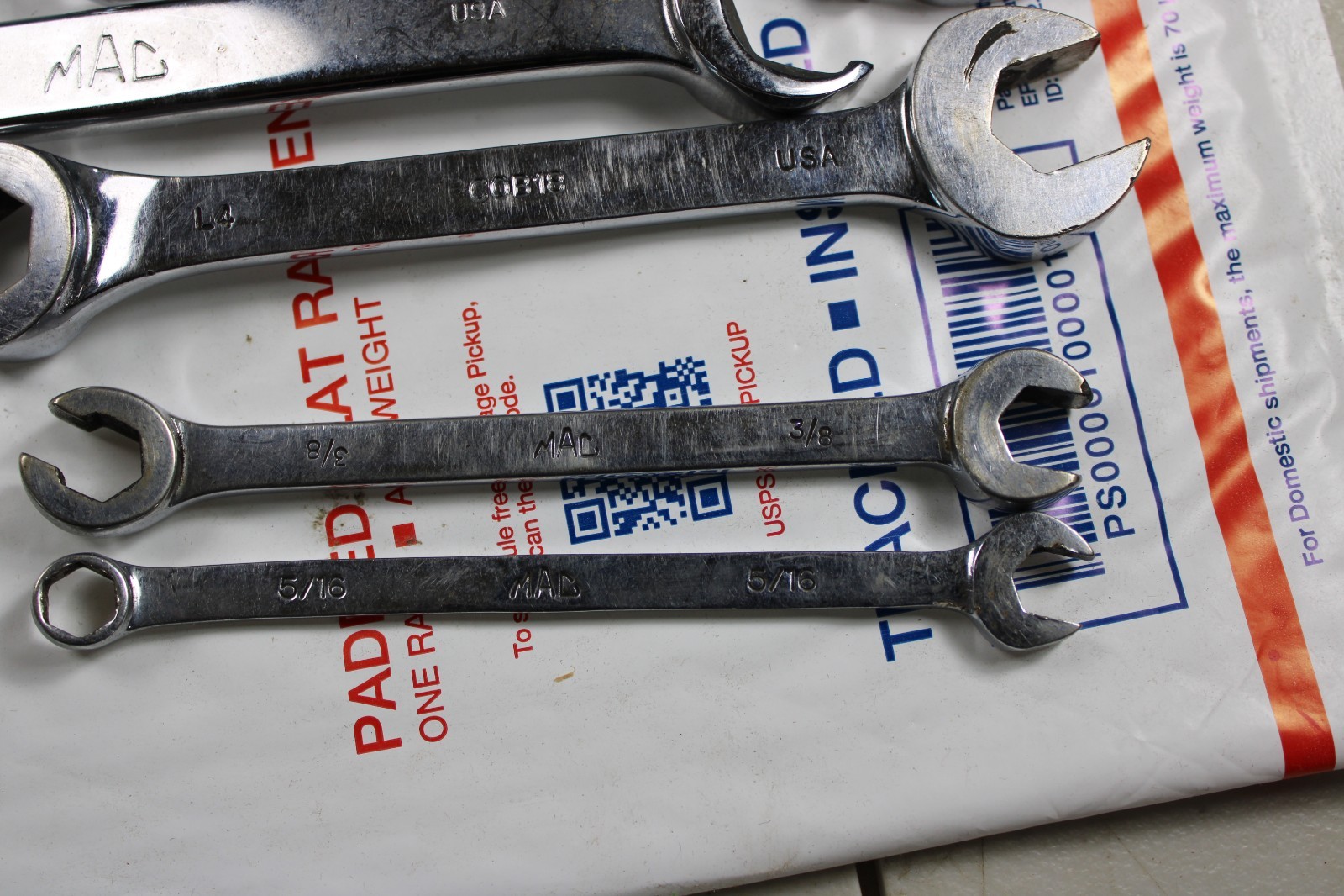 MAC Metric and sae short open end box end 12 pt Line/Flare Nut Wrenches Lot Of 7