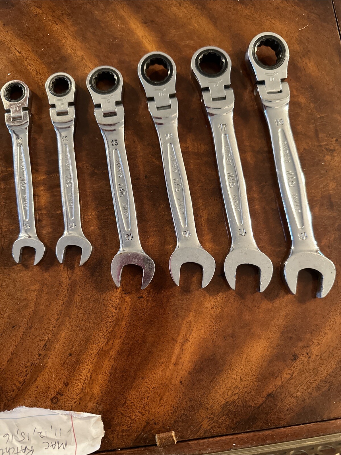 Mac Ratcheting Metric Wrenches MM407 6 Pieces 11 12 15 16 17 18