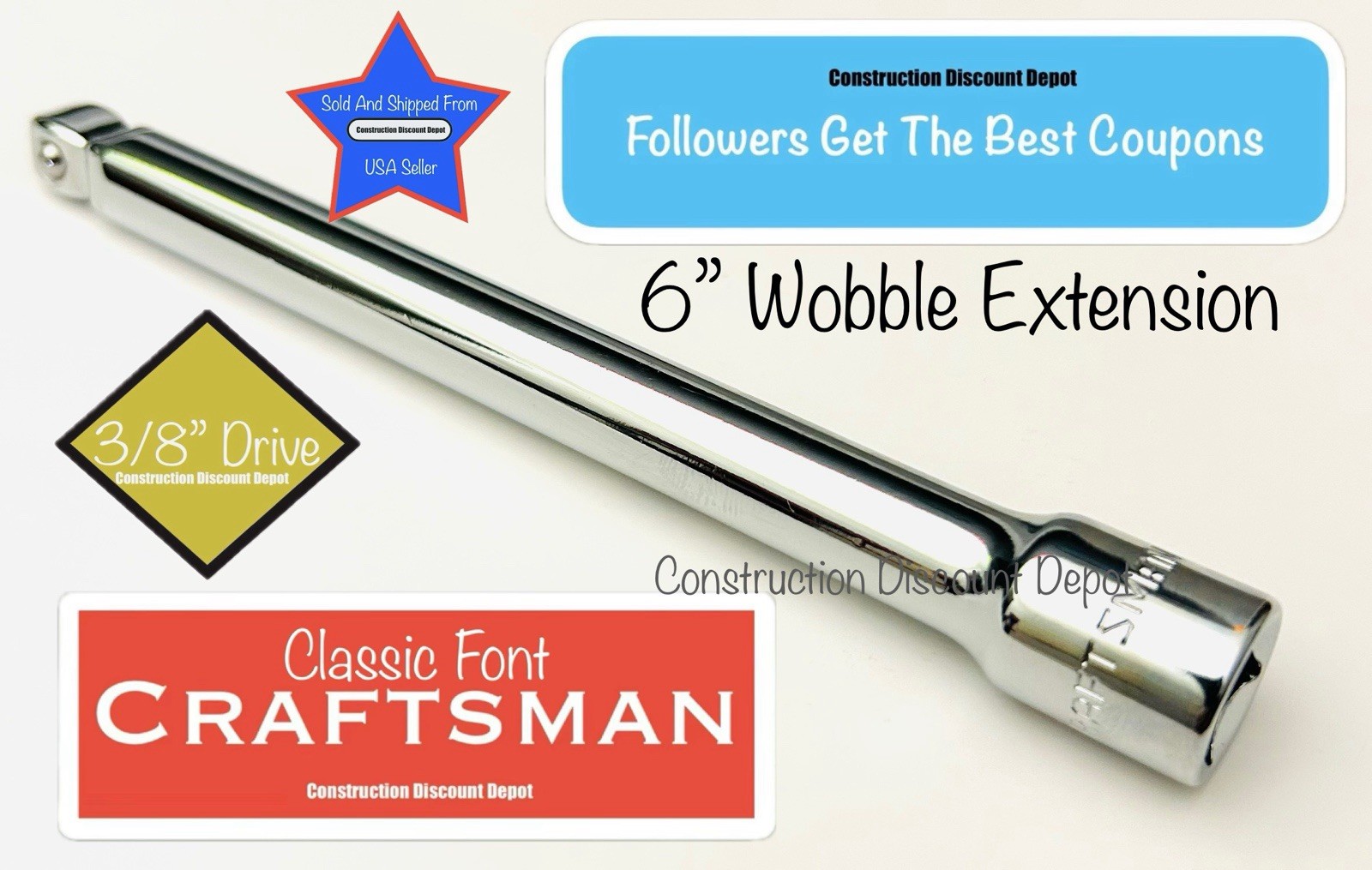Craftsman 3/8″ In. Drive x 6″ In. Wobble Extension Bar 44286