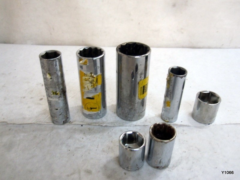 craftsman 7pcs mixed set Sockets with damage see description