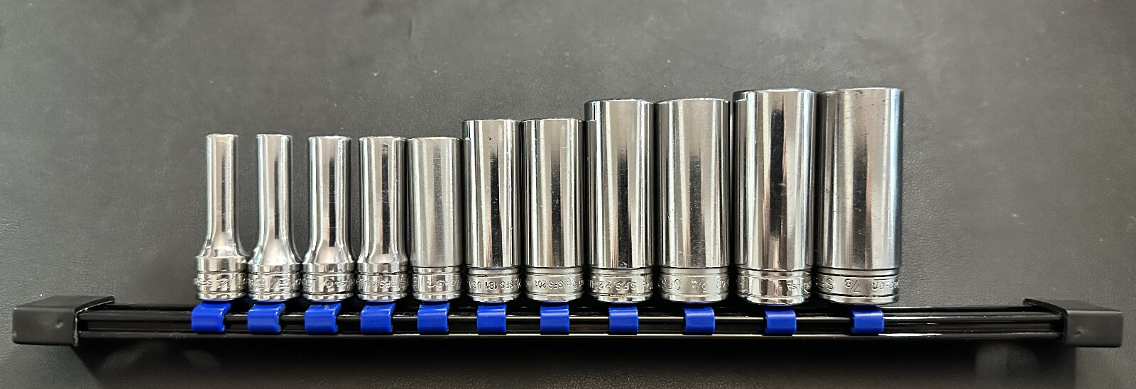 SNAP ON 11-PIECE 3/8″ DRIVE SAE DEEP 6-POINT SOCKET SET (1/4″-7/8″) USA