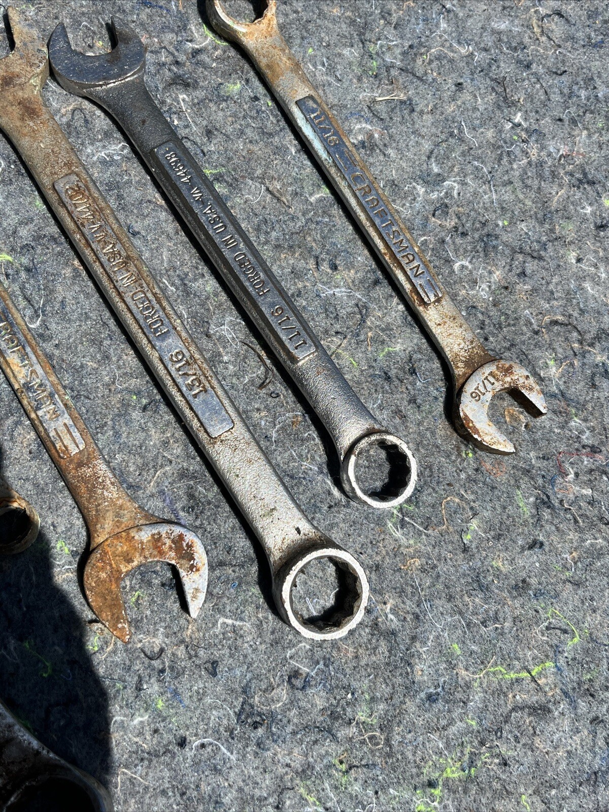 Lot 8 Craftsman Combination Wrenches V- Vv- USA, Multiple Sizes