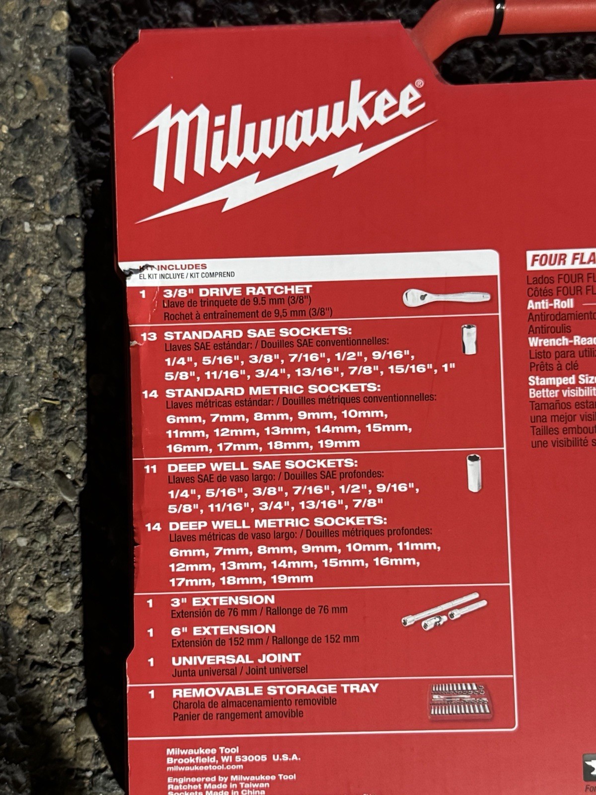 3/8″ Drive 56pc Ratchet & Socket Set – SAE & Metric Milwaukee Tool 48-22-9008
