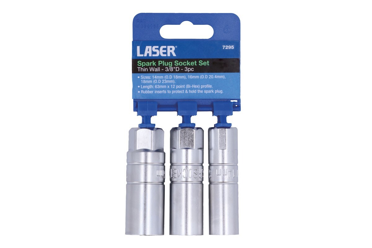 Laser 7295 3 Piece Thin Wall Spark Plug Socket Set