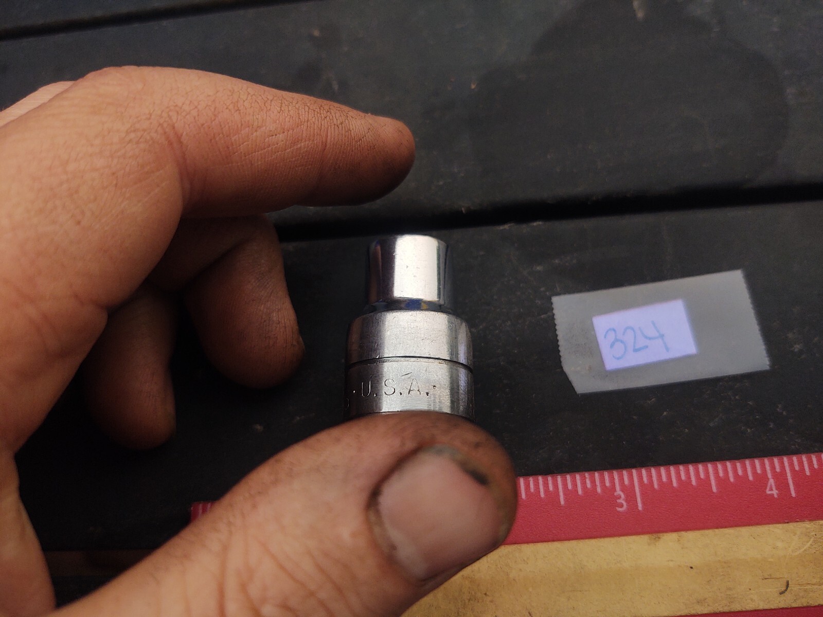 S-K 7/16″ X 1/2″ Shallow Socket Ratchet Tool 6 Point NICE 40114