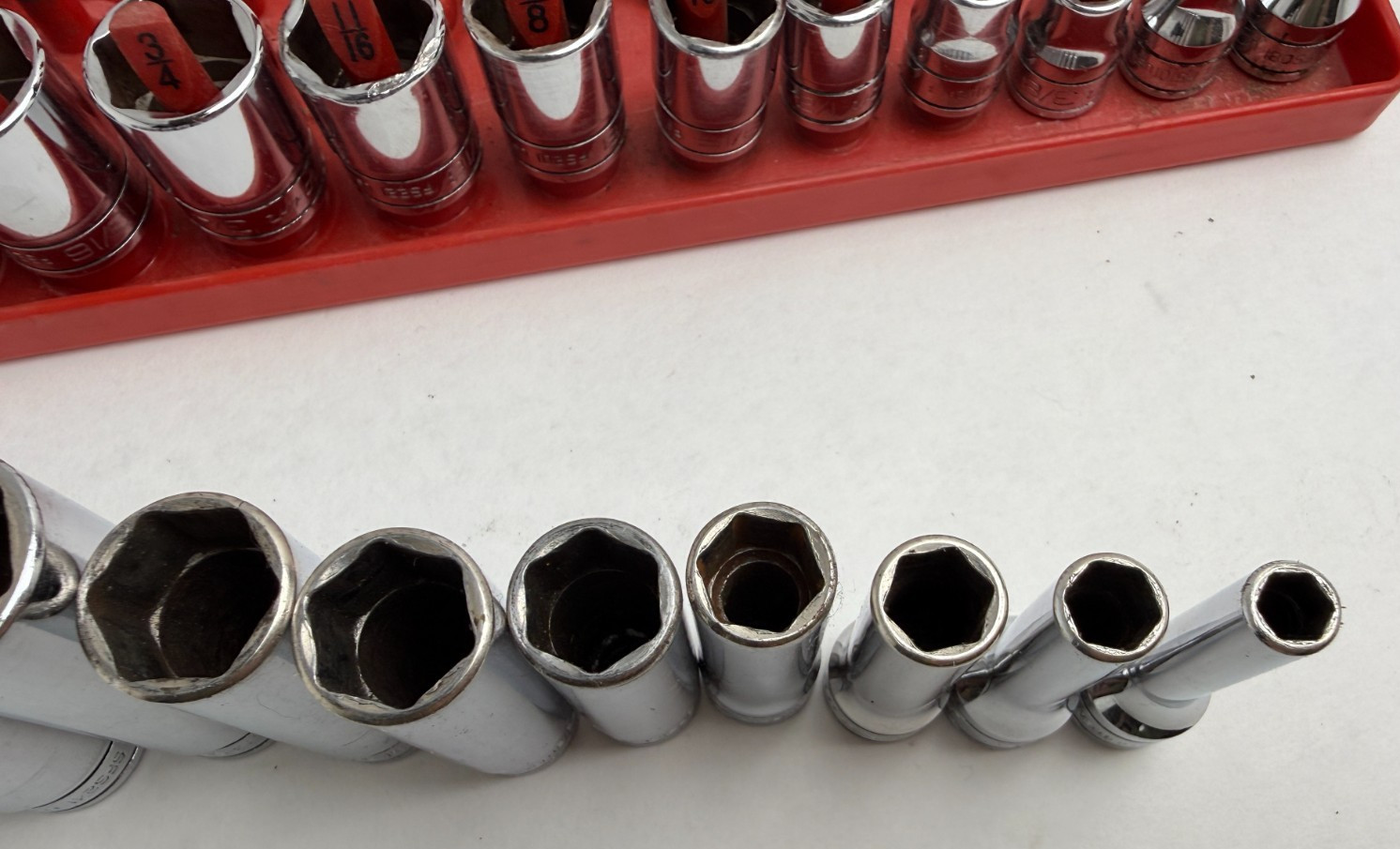 Snap-on Tools USA 24pc 3/8″ Drive SAE Chrome 6pt Shallow & Deep Socket Set
