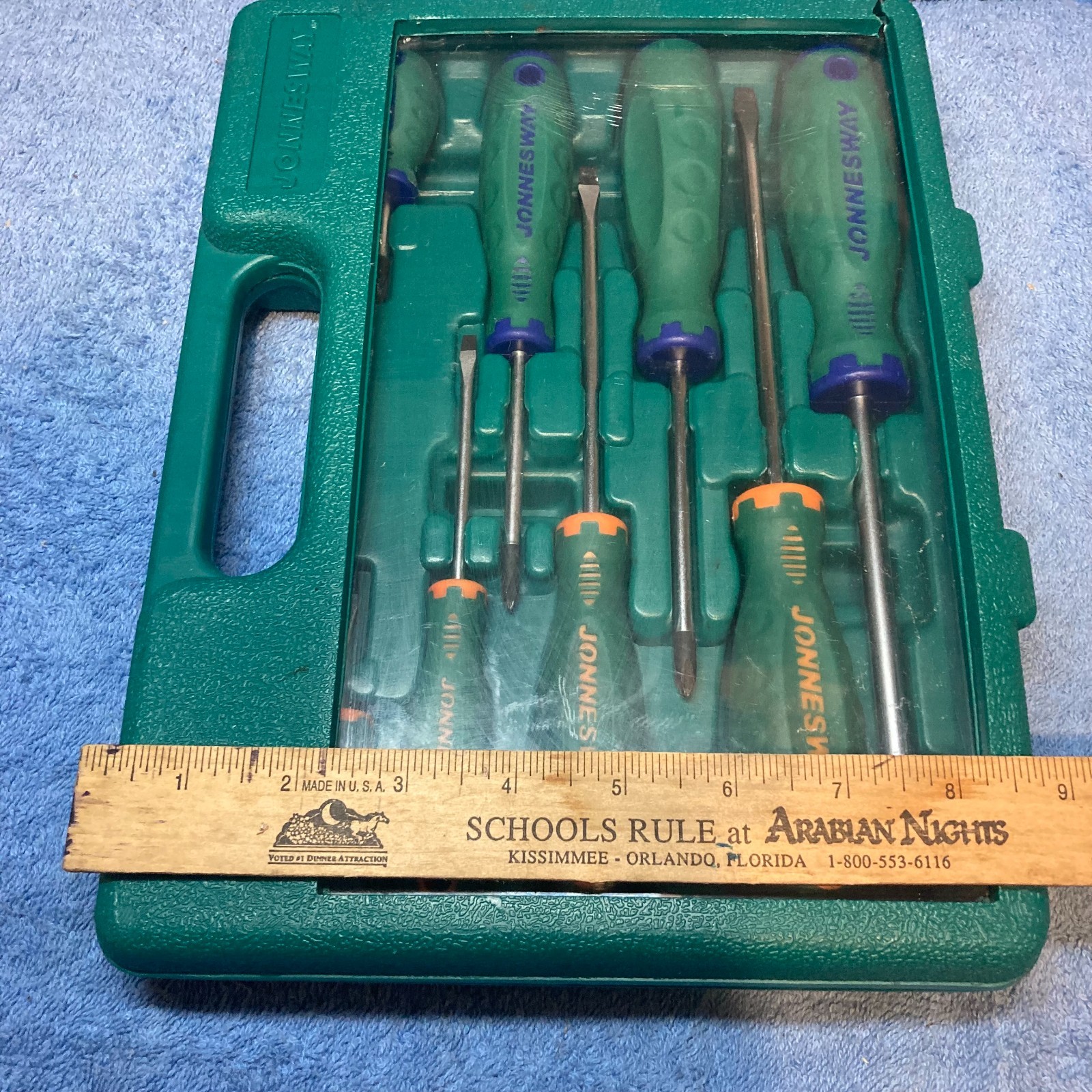 JONNESWAY D71PP08S 8 PCS ANTI-SLIP GRIP SCREWDRIVER SET SLOTTED & PHILLIPS
