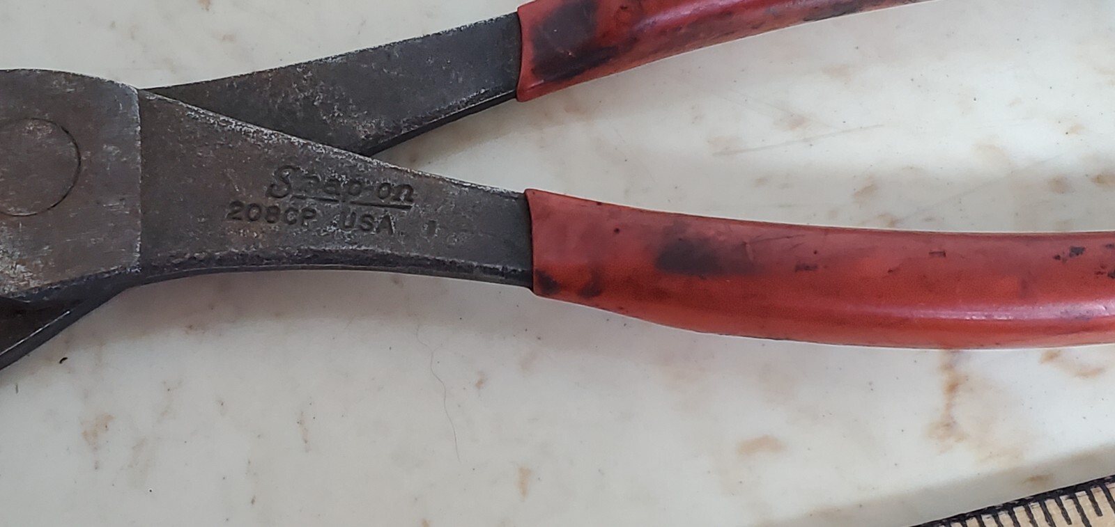 SNAP ON Tool 208CP Battery Bolt Pliers Side Mount Angle Nose Offset Jaws USA