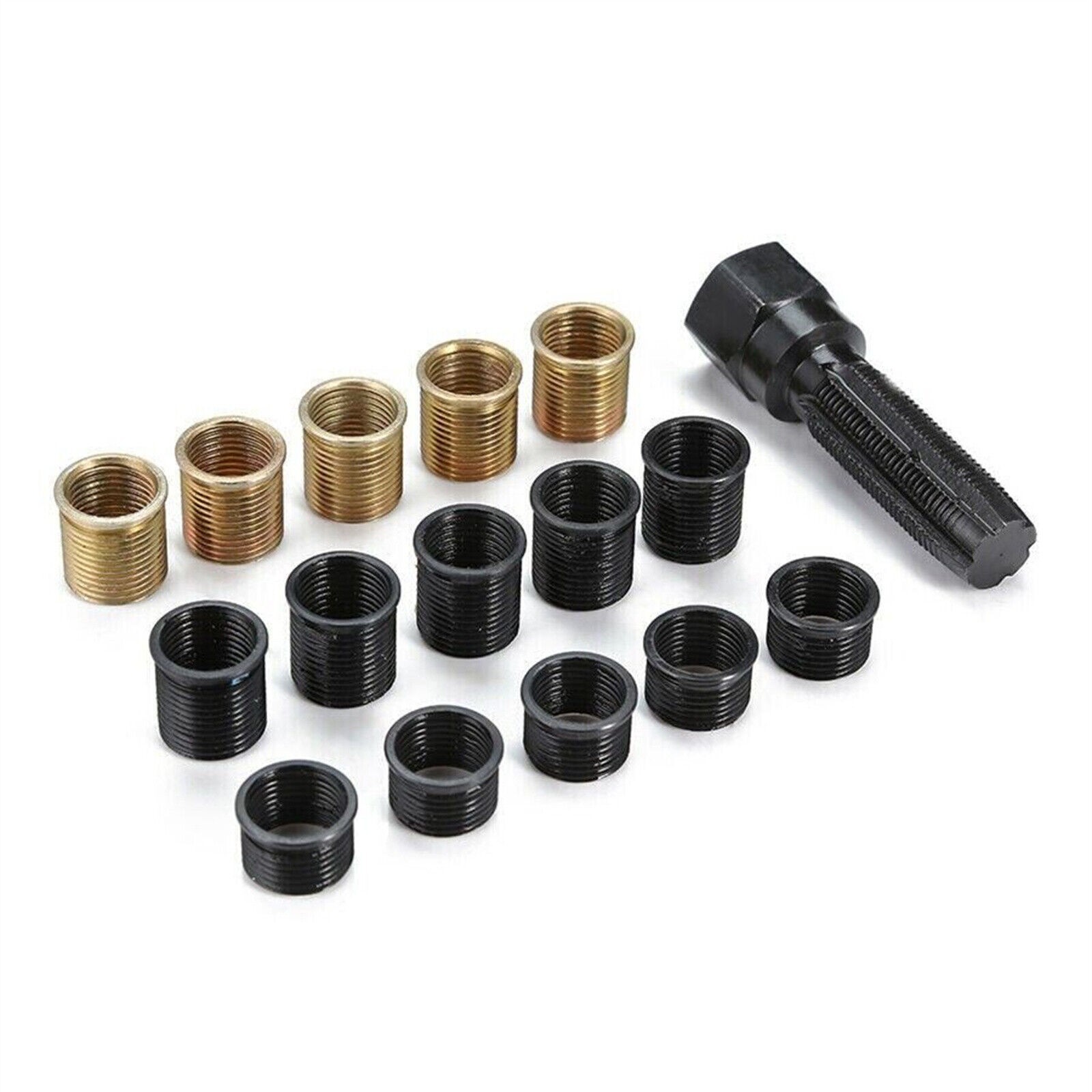 M14 x 1.25 mm Spark Plug Rethread Repair Tap Tool Thread Reamer Inserts Kit SeOS