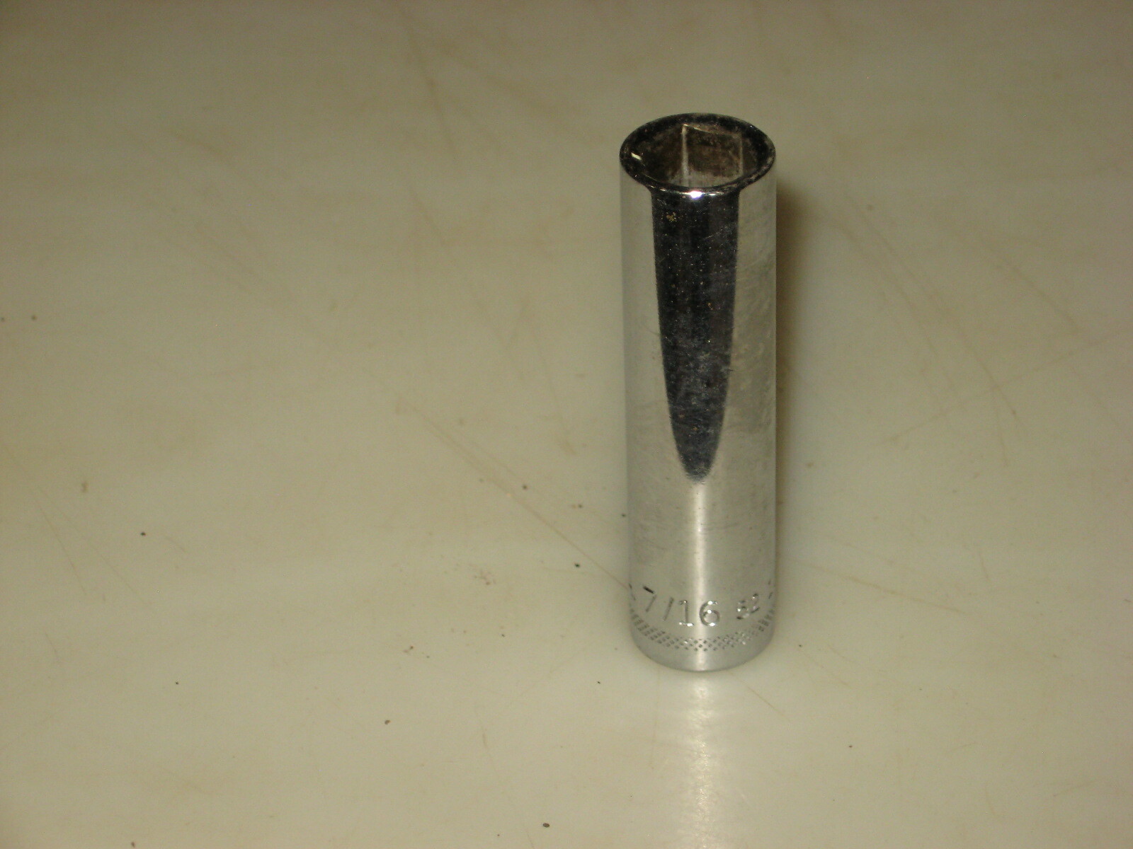 NEW 3/8″-dr 3/8″ DEEP SOCKET, 6-pt, POLISHED CHROME, USA, EASCO # 521212