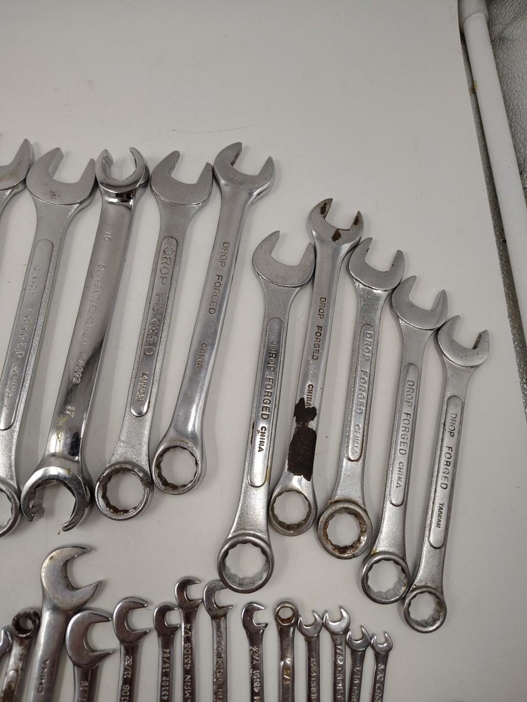 Lot of 68 SAE & Metric Combination Wrenches Craftsman Duralast + Keter Tool Box
