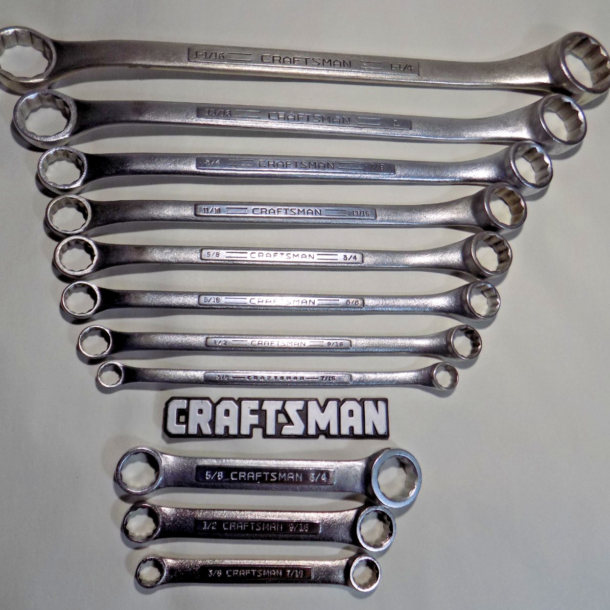 Nice 8+3 Pc. USA Craftsman Offset Box/Stubby Wrench Sets-3/8″-1 1/14″