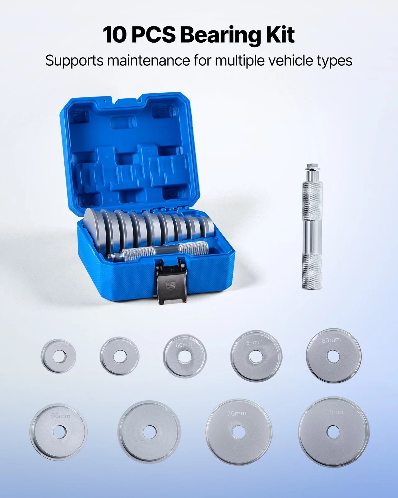 Bearing Press Kit Bushing Bearing Seal Driver Removal Tool Set 10 Pcs Case