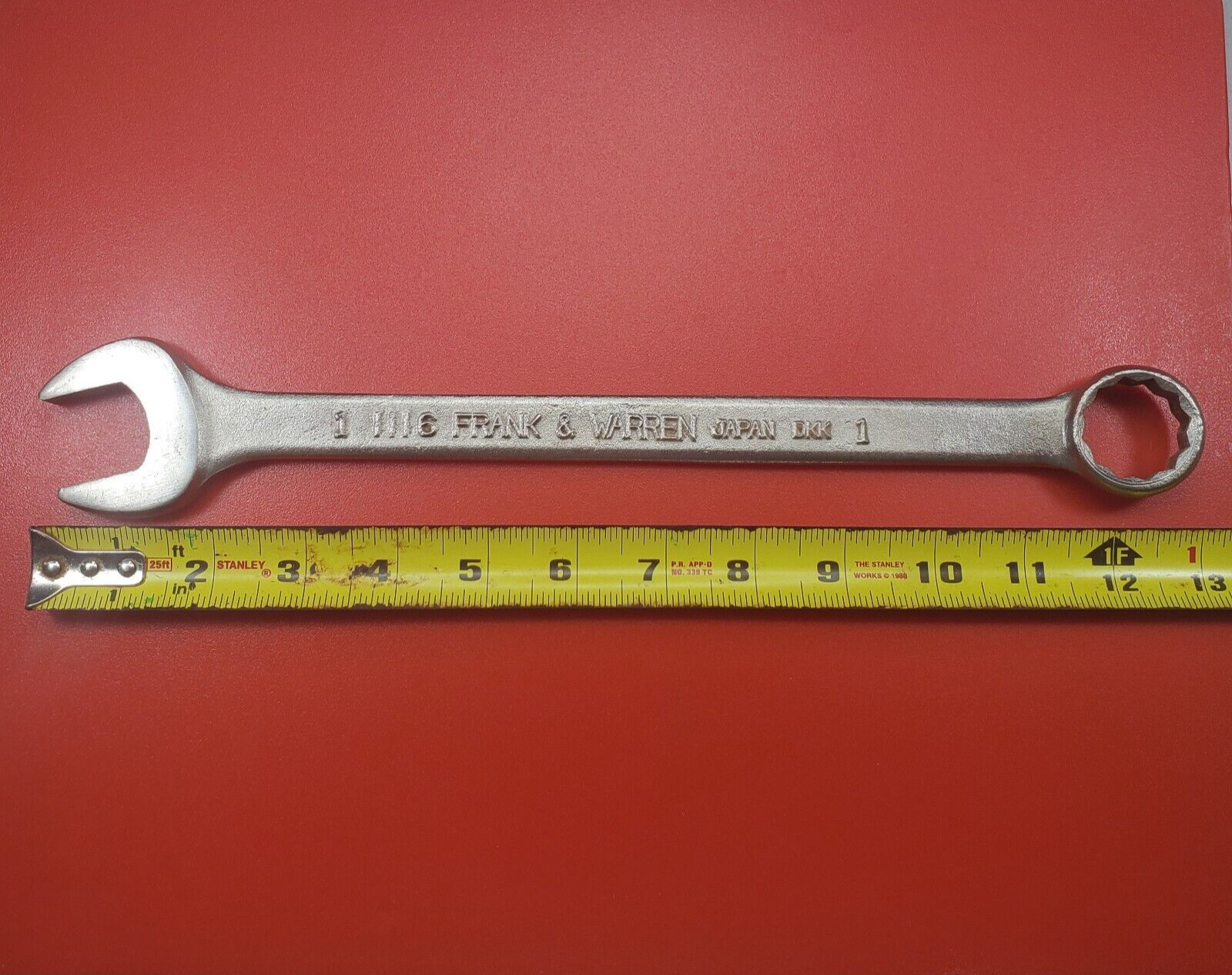 Frank & Warren 1″ Combination Wrench SAE 12 Point #1116 Made in Japan Vintage