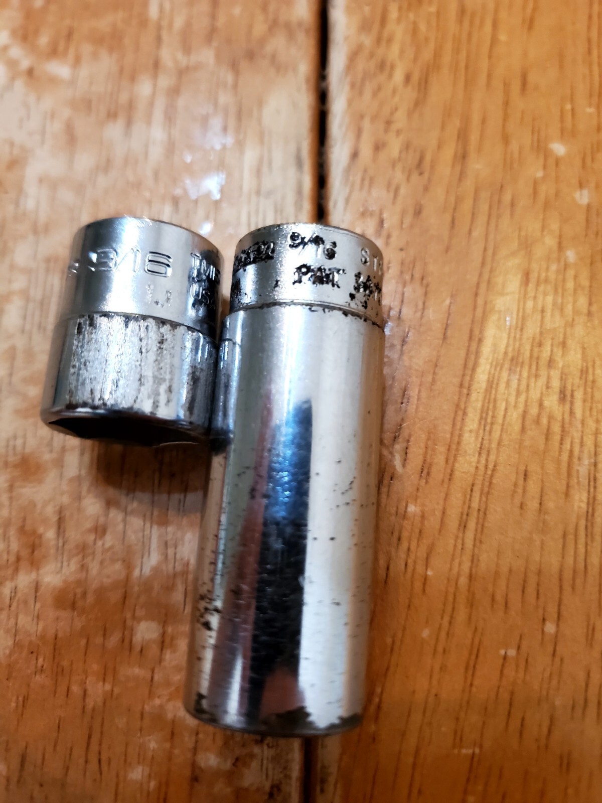 Snap On 1/4 Drive 9/16 6PT Shallow Deep Sockets Lot Of 2