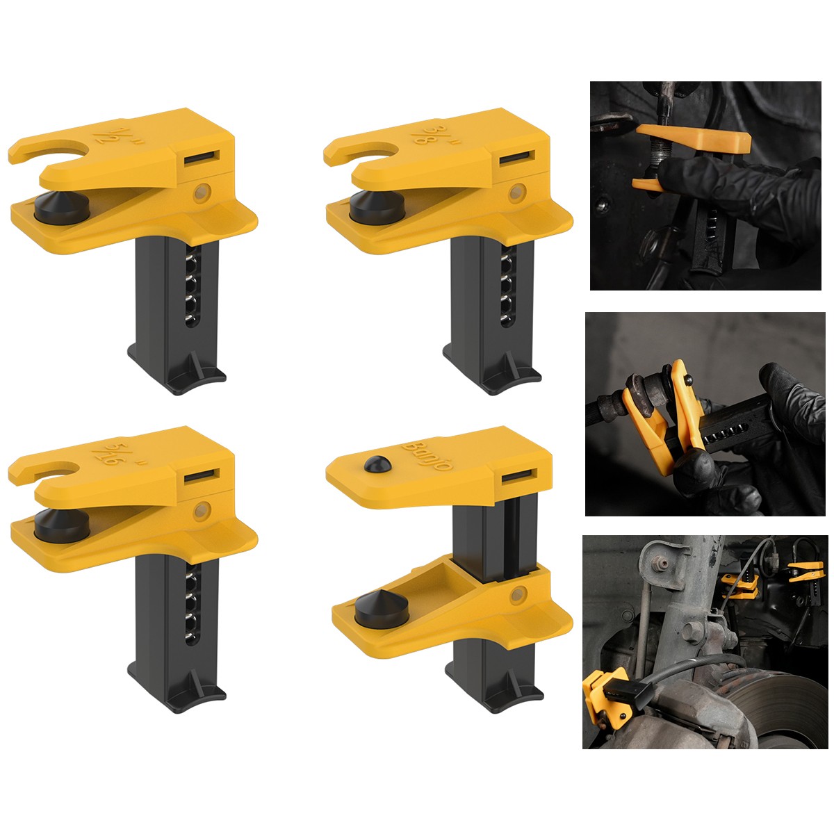4X Car Brake Line Clamp Kit Leakproof Fluid Line Stopper Tool 1/2» 3/8» 5/16»