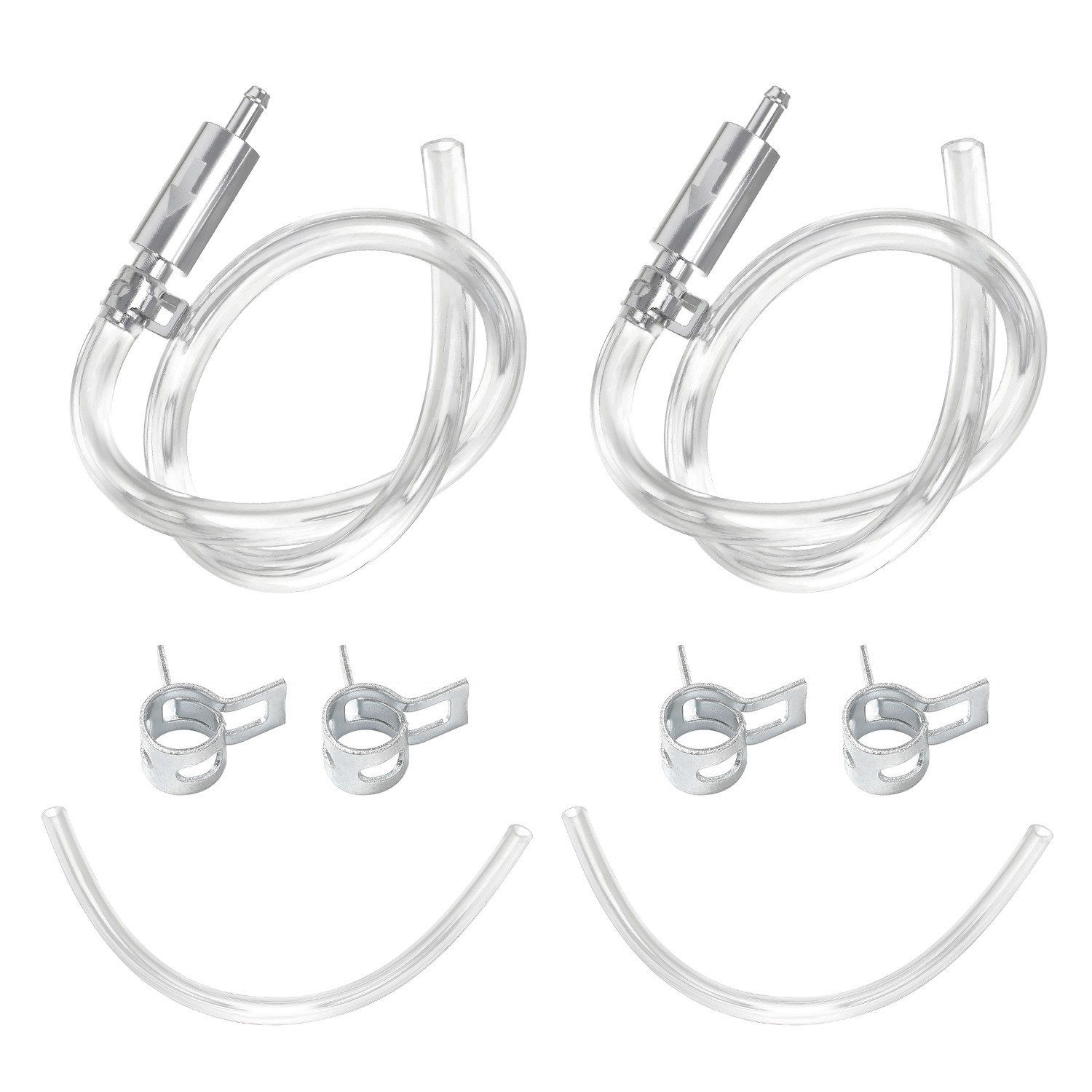 2 PCS Brake Bleeder Hose, One Way Check Valve Tube Bleeding Tool Kit Silver USA