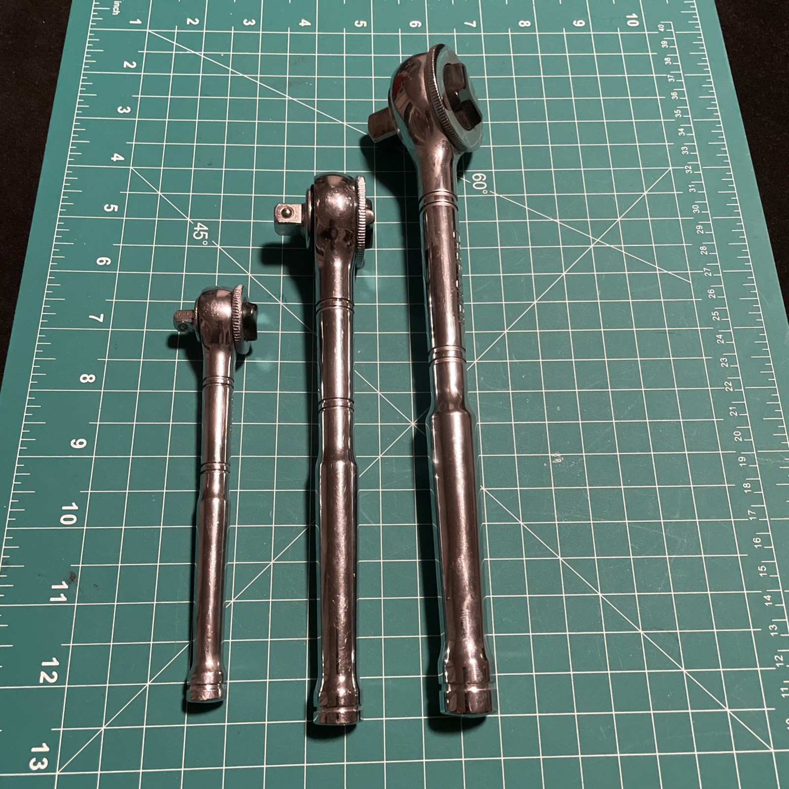 Vintage 3 Craftsman set Thumb Wheel Ratchet 1/2” 3/8”and 1/4” Drive.