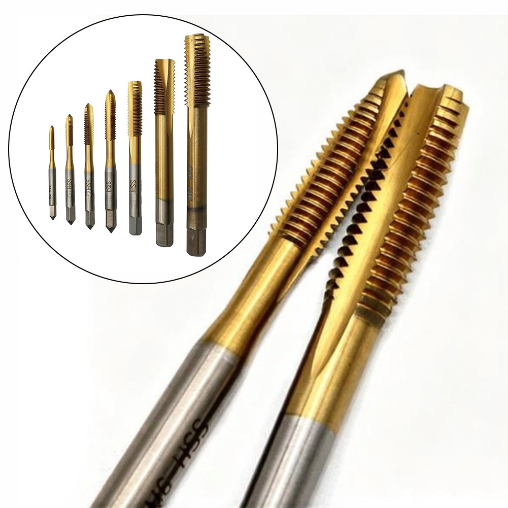 High Speed Steel Tap Set 7 pcs for Internal Threading on Metal Plastic and Wood