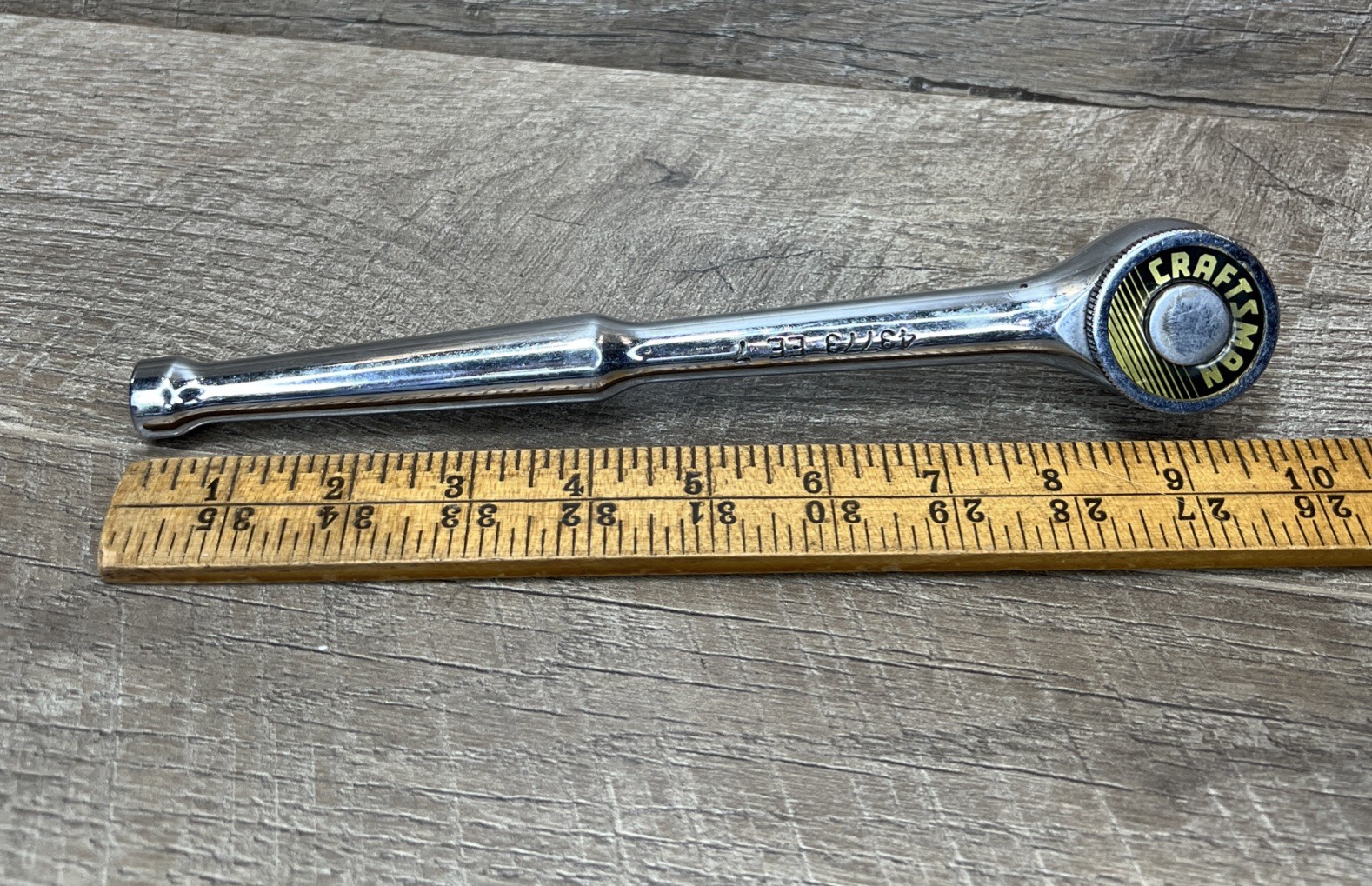 Vintage Craftsman 43773 EE 7 1/2″ Inch Drive Chrome Ratchet Thumb Wheel USA Made