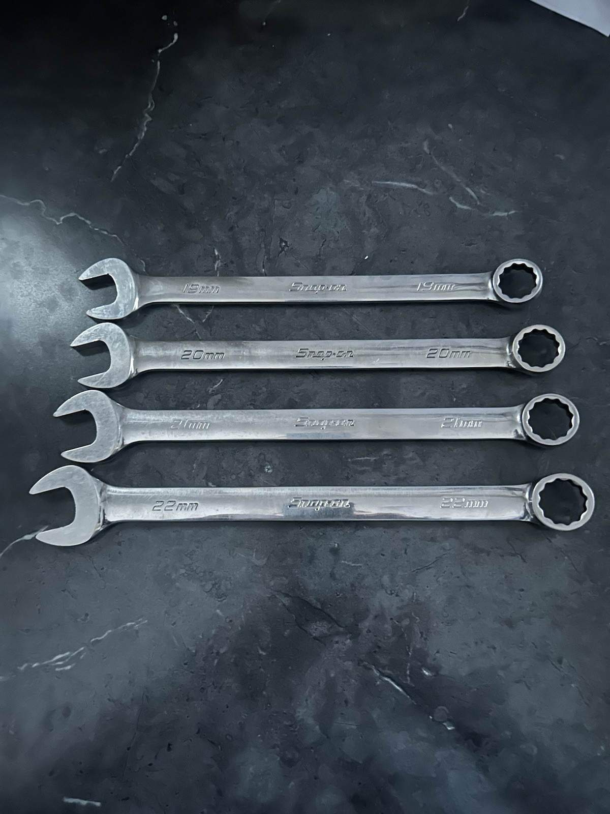 Snap on 4 piece box end wrench set oexm190boexm200boexm210boexm220b