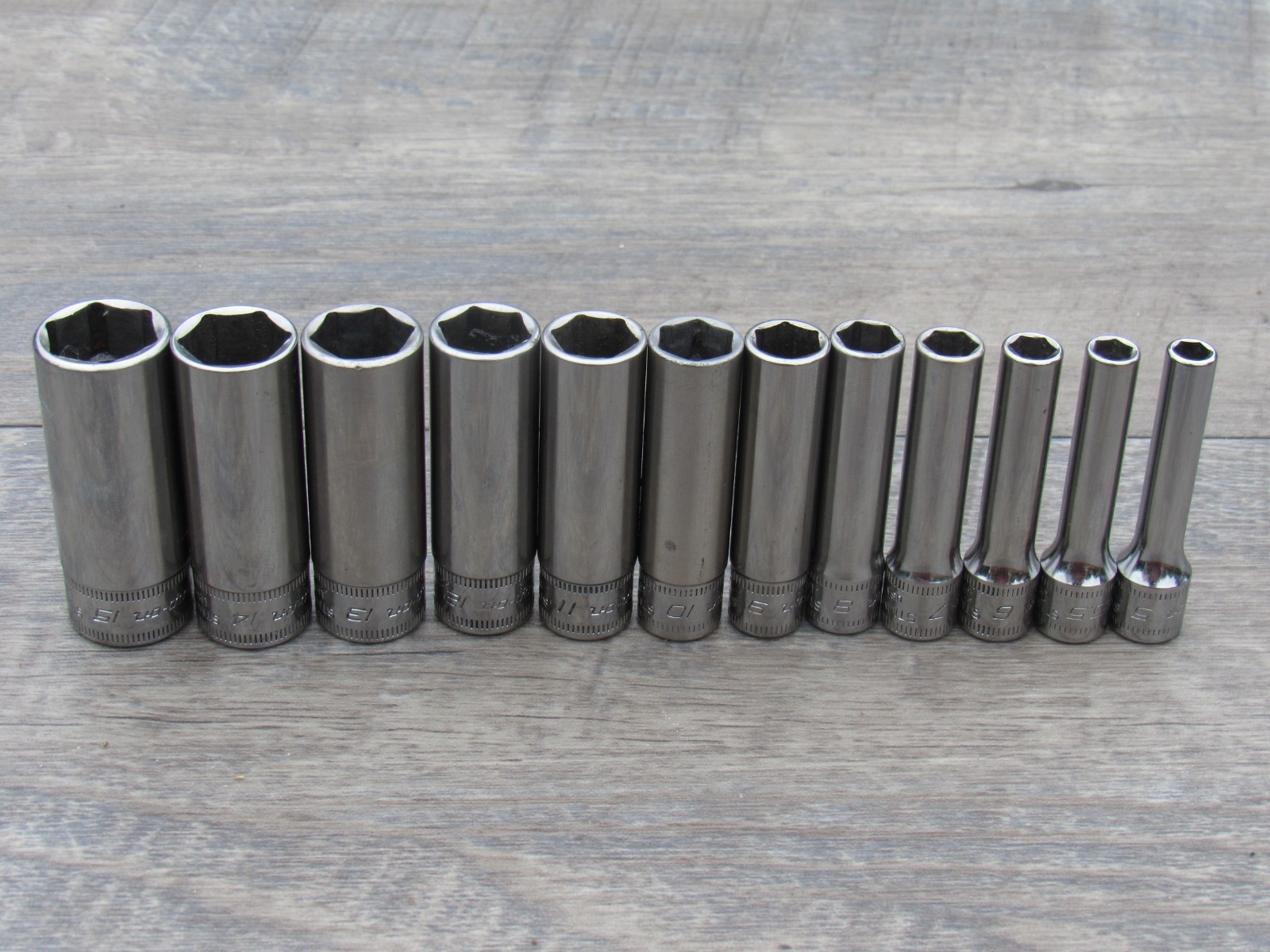 SNAP ON 12 PC 112STMMY 1/4″ METRIC 6 PT DEEP SOCKET SET 5MM – 15MMSTMM5 – STMM15