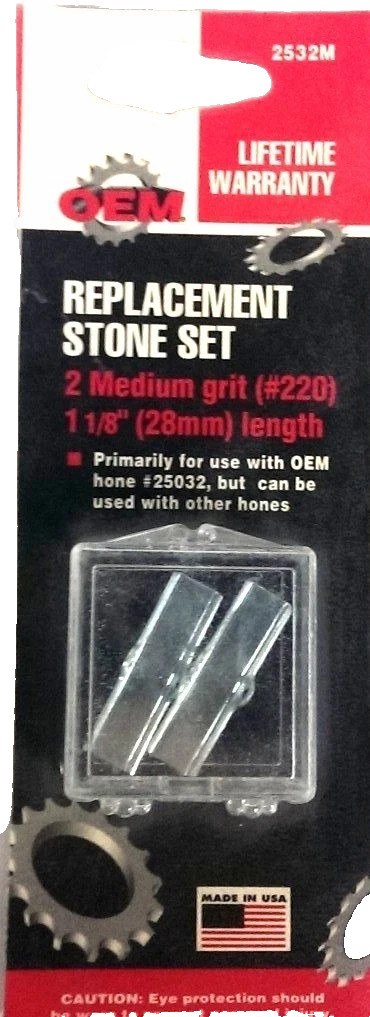 OEM Replacement Stone Set 2 Medium Grit (#220) 1 1/8″ 2532M *Made In The USA*