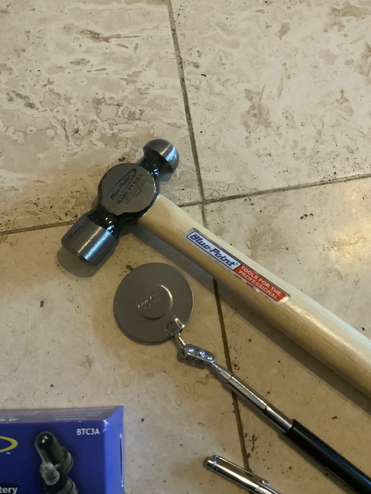 Blue Point 4 Pc Set – 16oz Hammer, Mirror, Magnet and Battery Terminal Cleaner