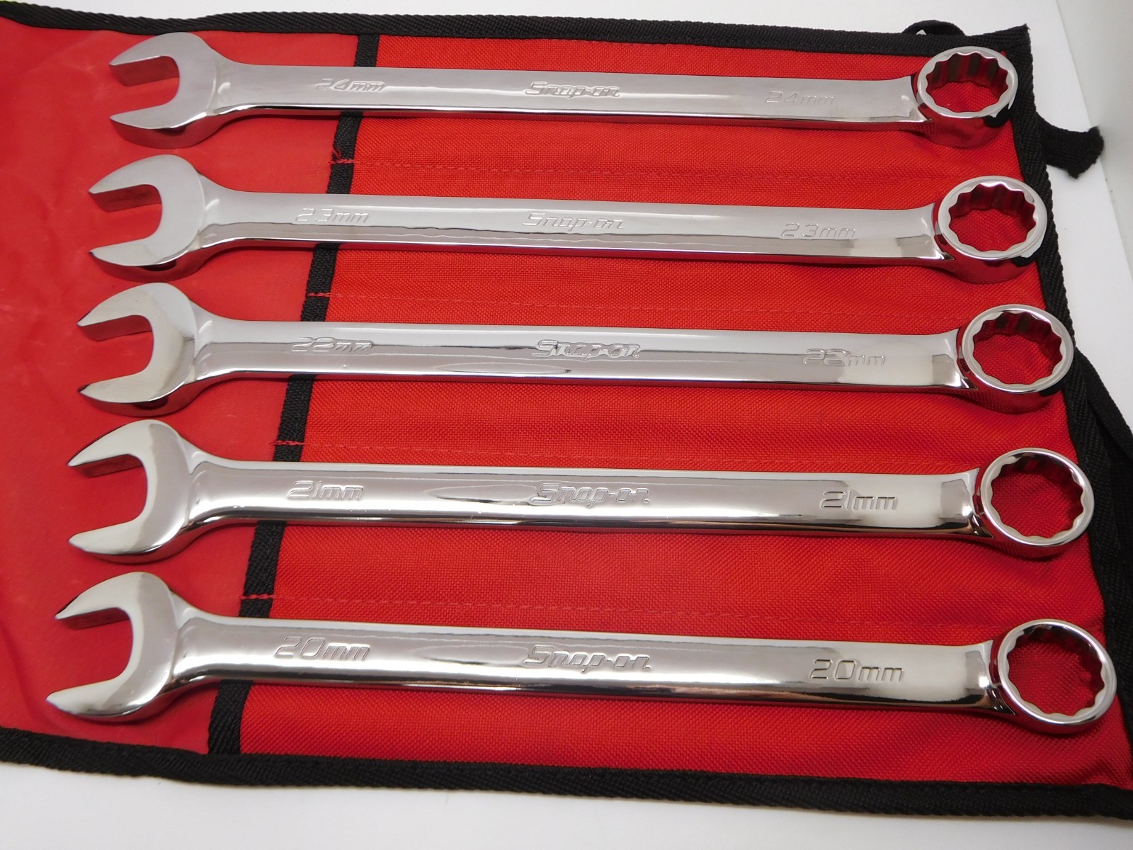 Snap-on Tools USA OEXM705 Metric 5pc 20-24mm Combination Wrench Set – 12 Point