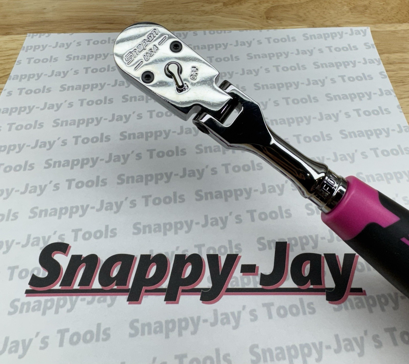 Snap-on Tools USA NEWEST 3/8″ Drv 100 Tooth PINK Soft Grip Flex Ratchet FHF100P