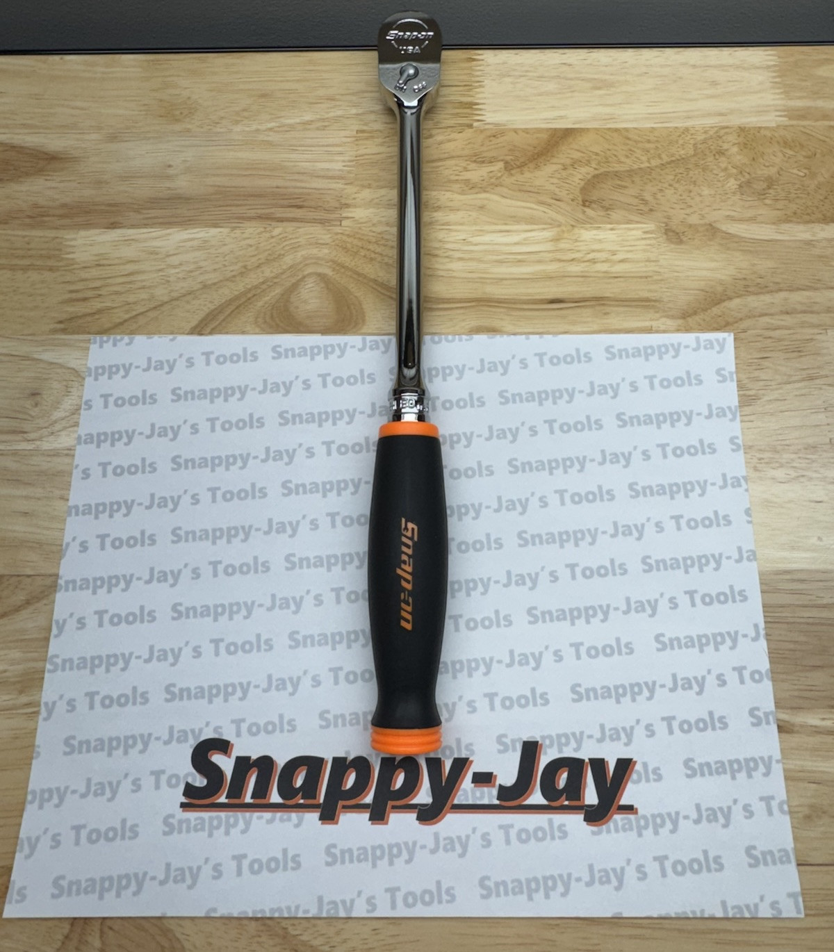 Snap-on Tools USA NEW 3/8″ Drive ORANGE Soft Grip LONG Fixed Head Ratchet FHL80
