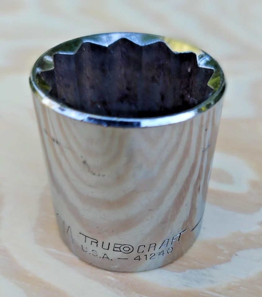 Vintage True Craft 1-1/4” Socket 1/2” Drive 12 Pts No. 41240 USA