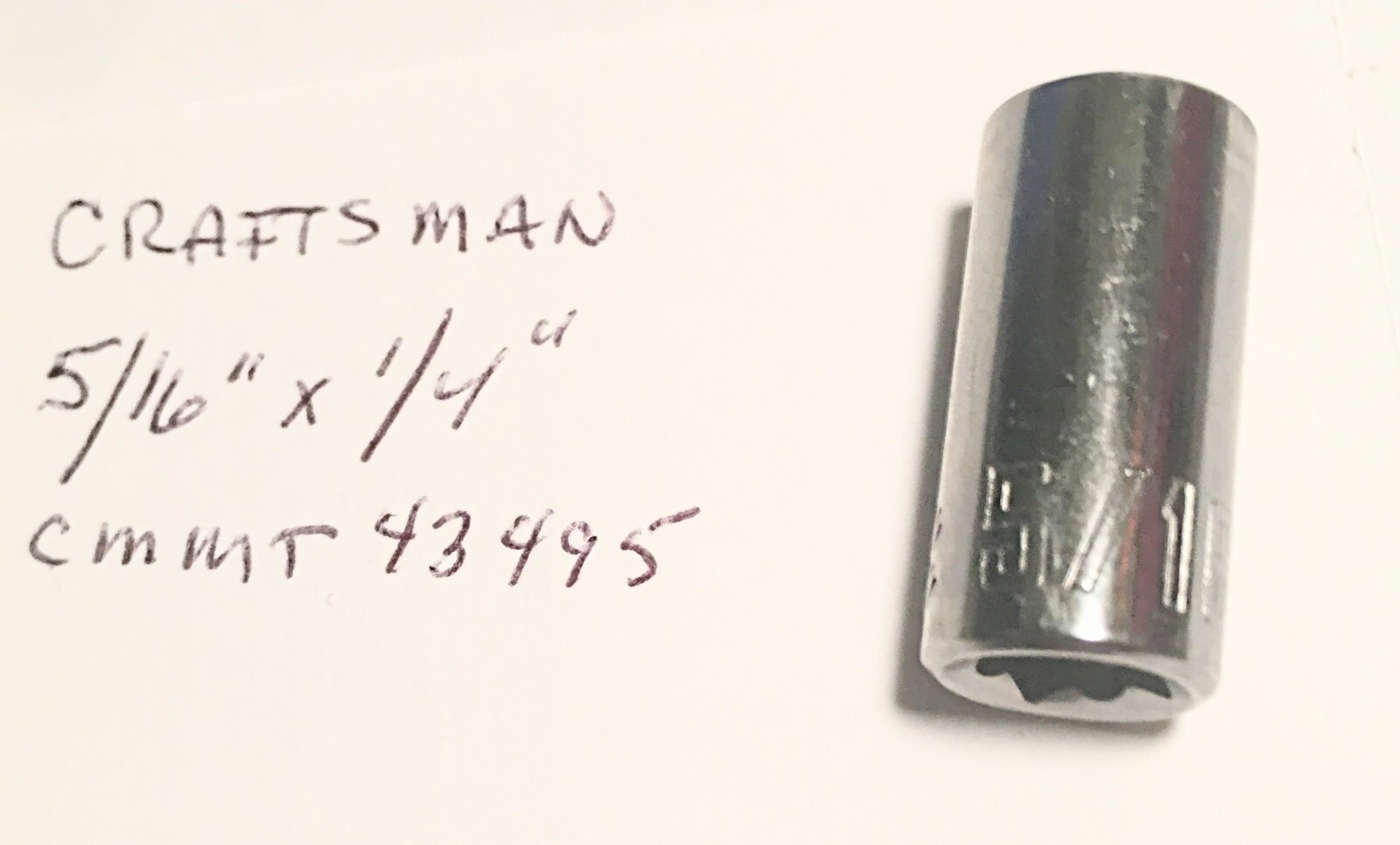 Craftsman 5/16″ x 1/4″ Dr Standard Socket – 6 Point CMMT 43495 Free Shipping