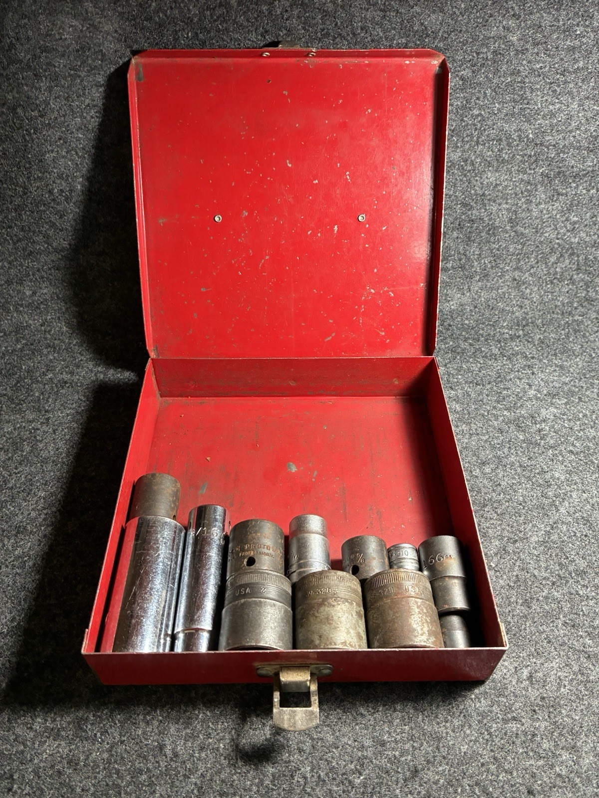 Vintage Proto Metal Case, With Snap On, Proto, and Mac Sockets, Made in USA