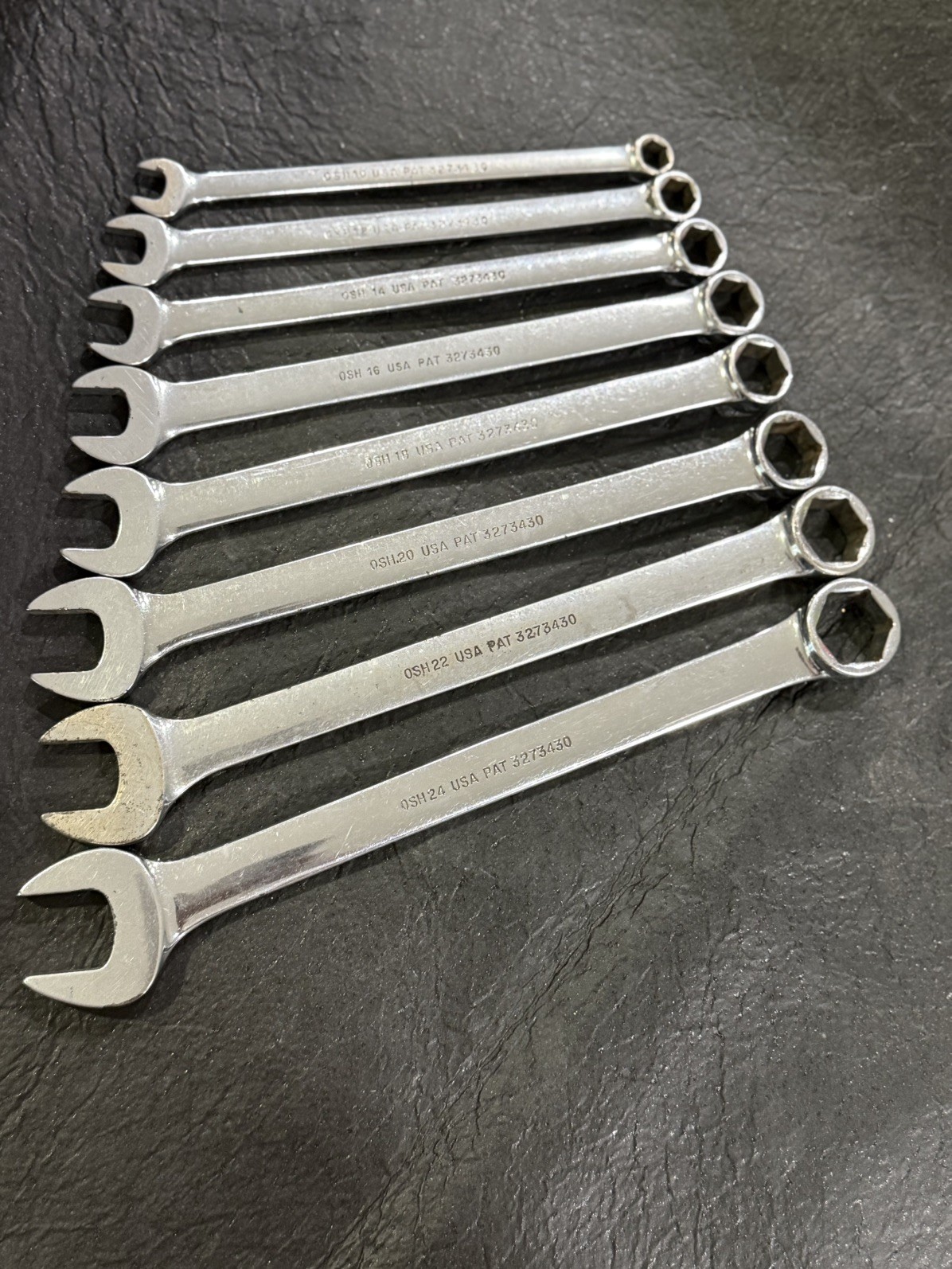 Snap-on Tools 8 pc SAE Combo Wrench Set 5/16″ – 3/4” OSH10 to OSH24, USA MADE