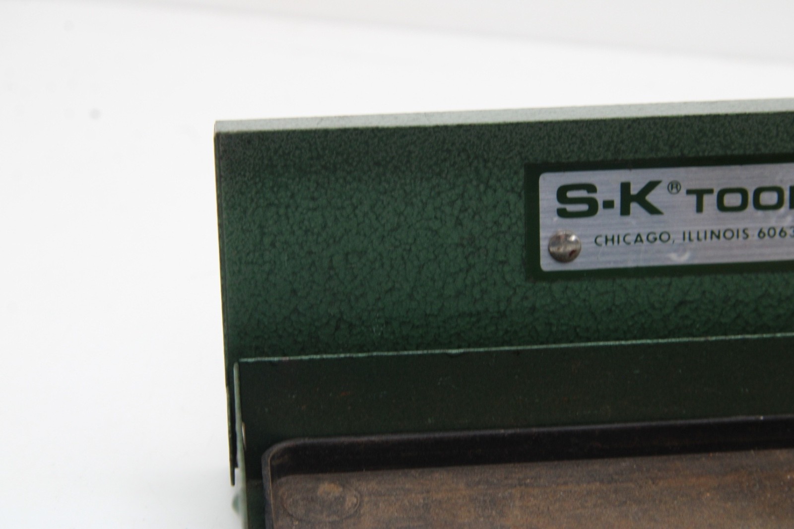 SK Tools 6-1/2″ x 2-1/4″ Green Metal Socket Set Tool Box w/Tray USA NO TOOLS