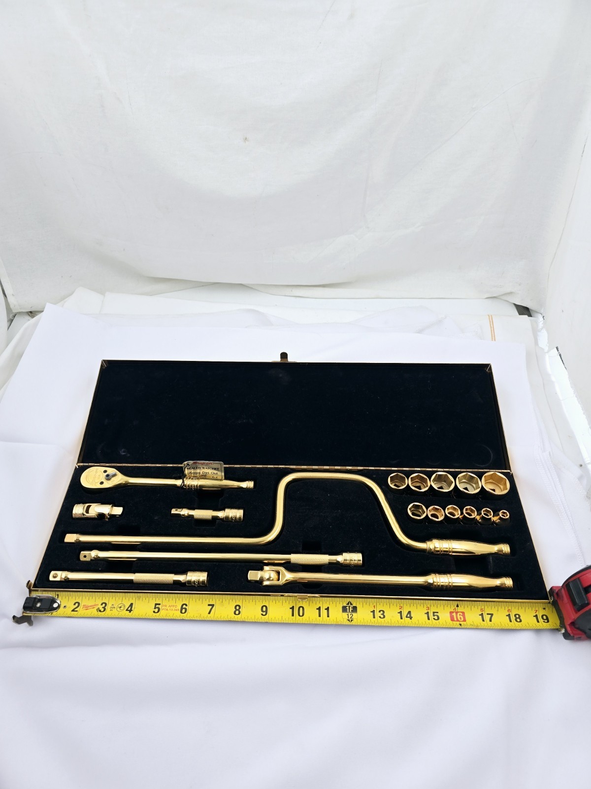 Snap-On Gold Plated 3/8″ Drive Service Set RARE KRA-284 B